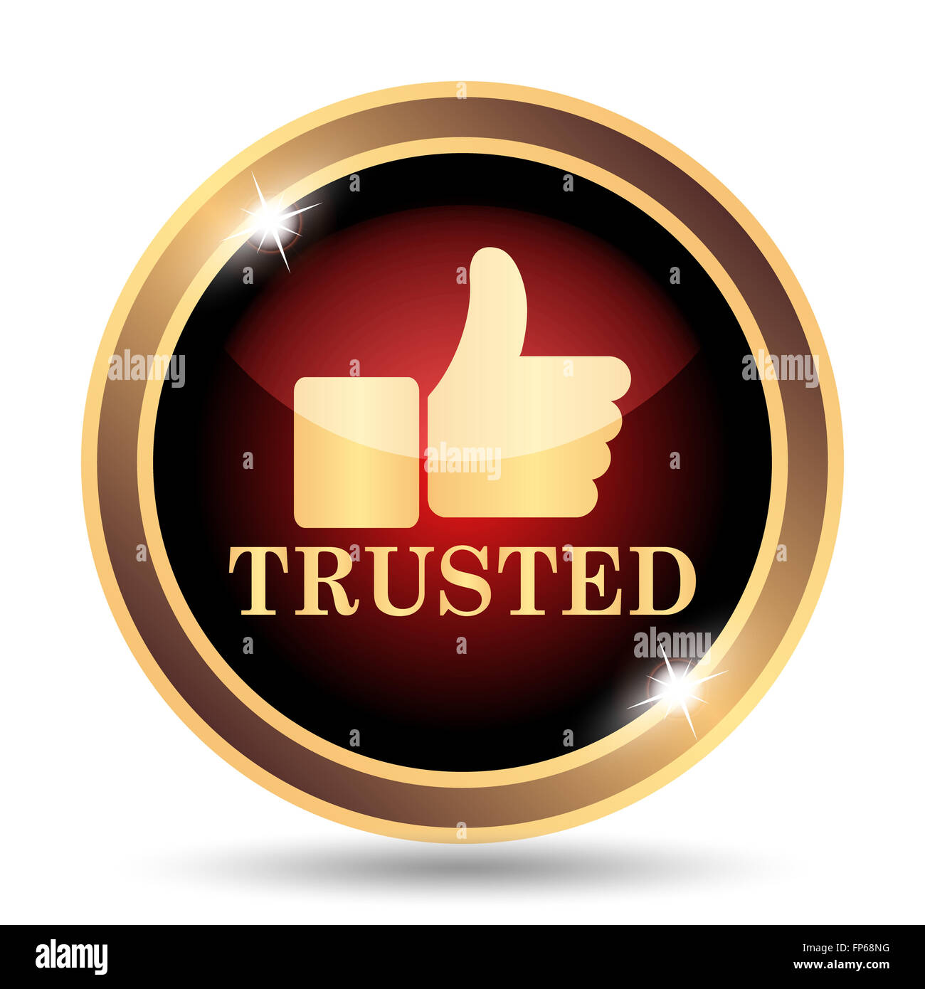 Trusted icon. Internet button on white background Stock Photo - Alamy