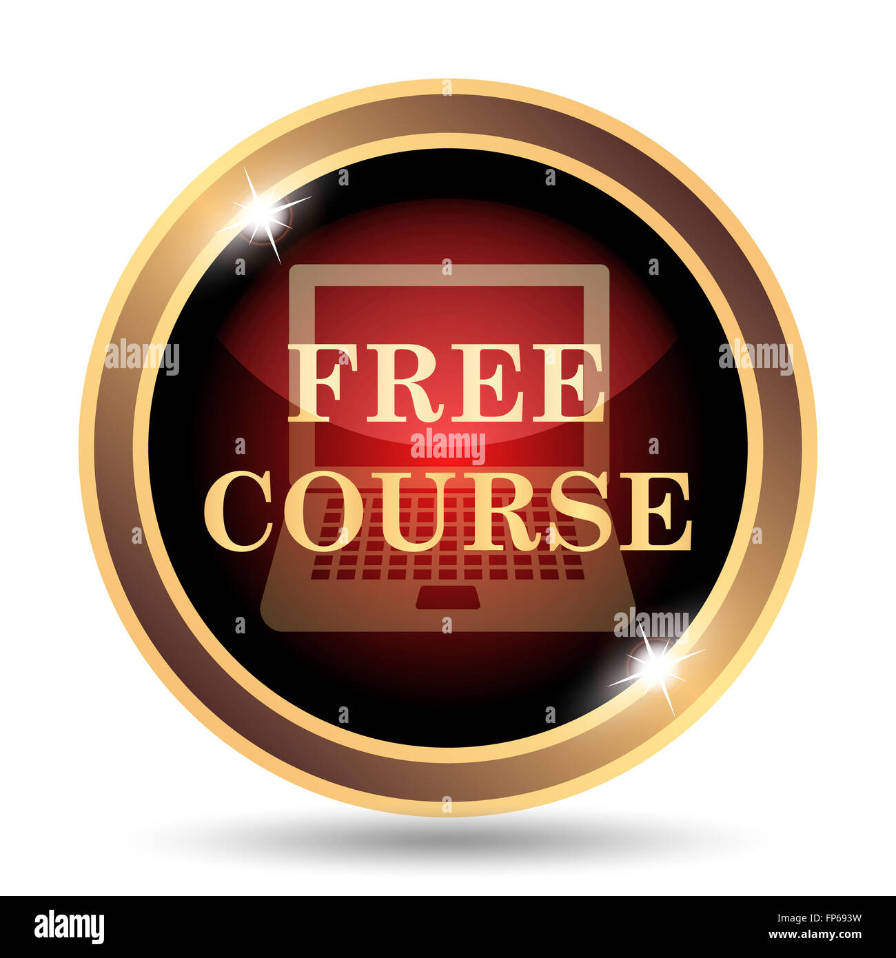 Free course icon. Internet button on white background Stock Photo - Alamy