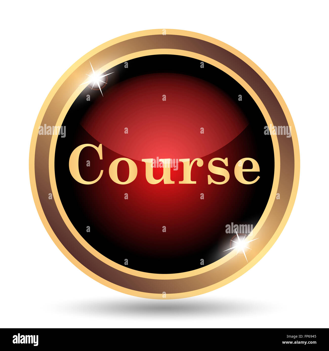 Course icon. Internet button on white background Stock Photo - Alamy