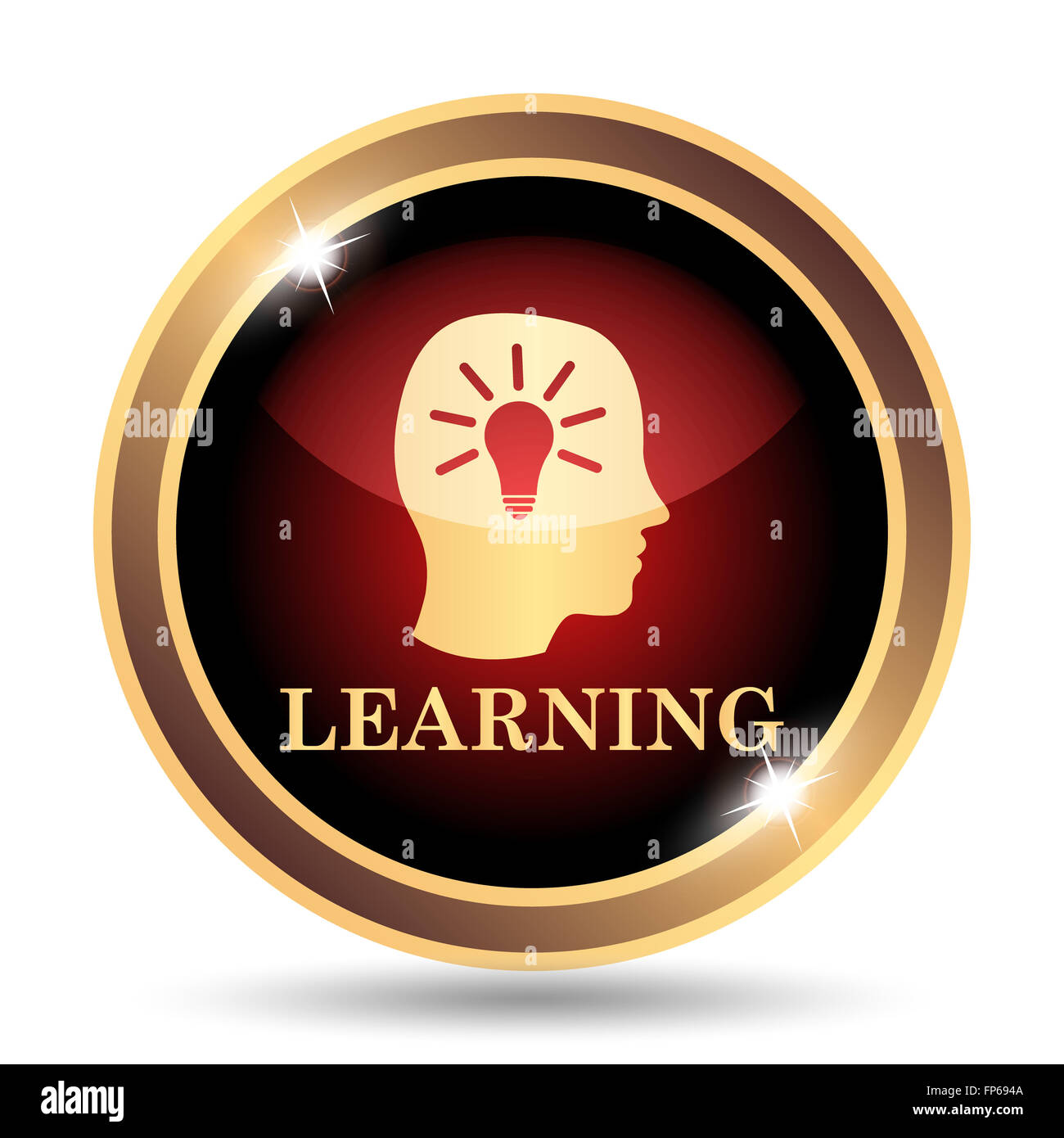 Learning icon. Internet button on white background Stock Photo - Alamy