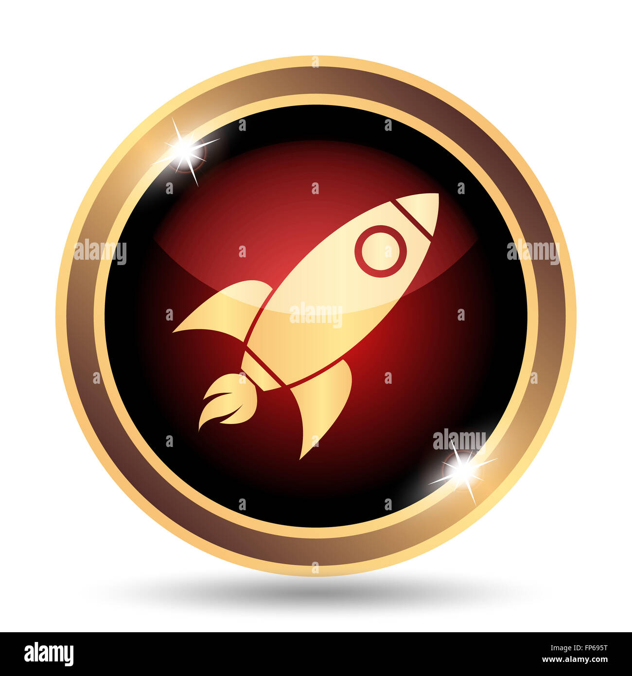 Rocket icon. Internet button on white background Stock Photo - Alamy