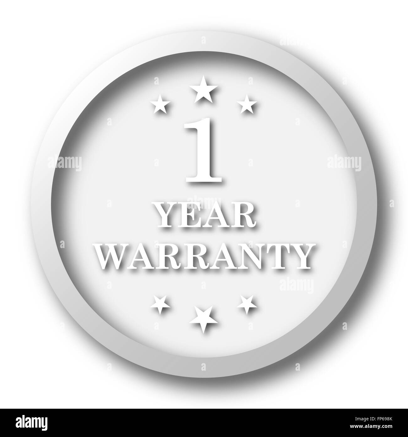 1 year warranty icon. Internet button on white background Stock Photo ...