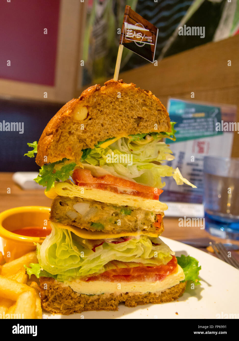 Hamburger and French fries Stock Photo Alamy