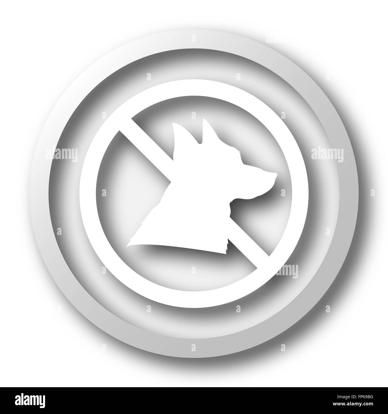 Forbidden dogs icon. Internet button on white background Stock Photo ...