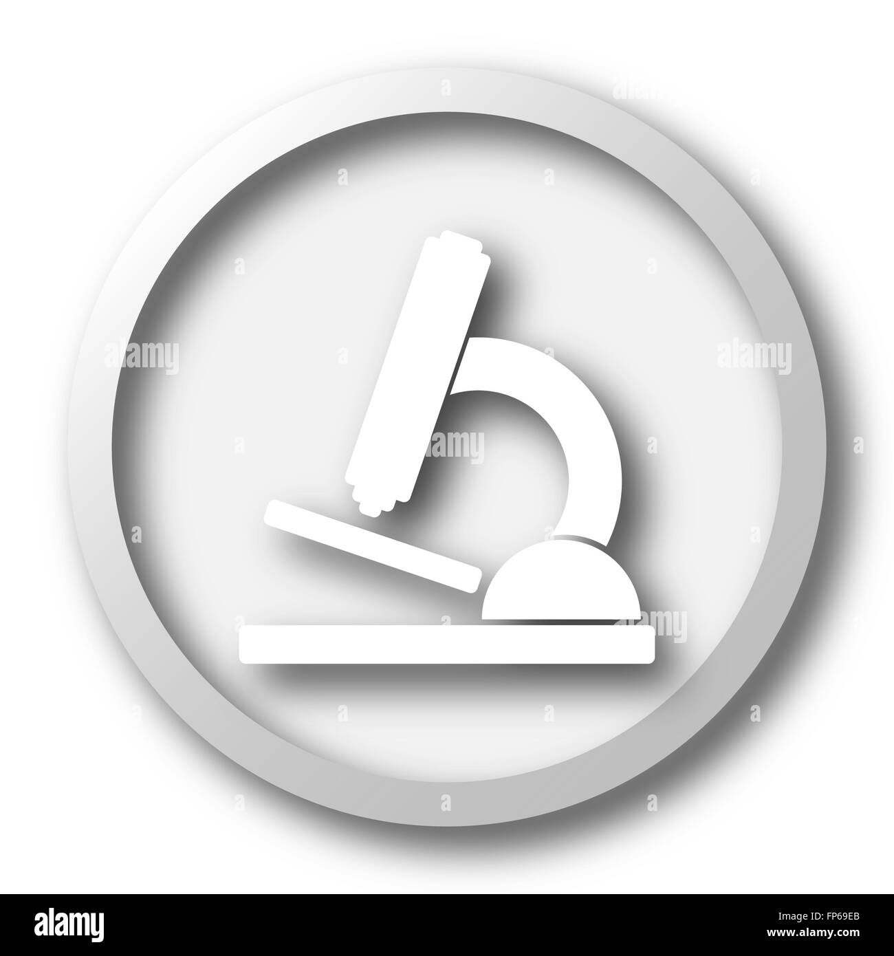 Microscope icon. Internet button on white background Stock Photo - Alamy