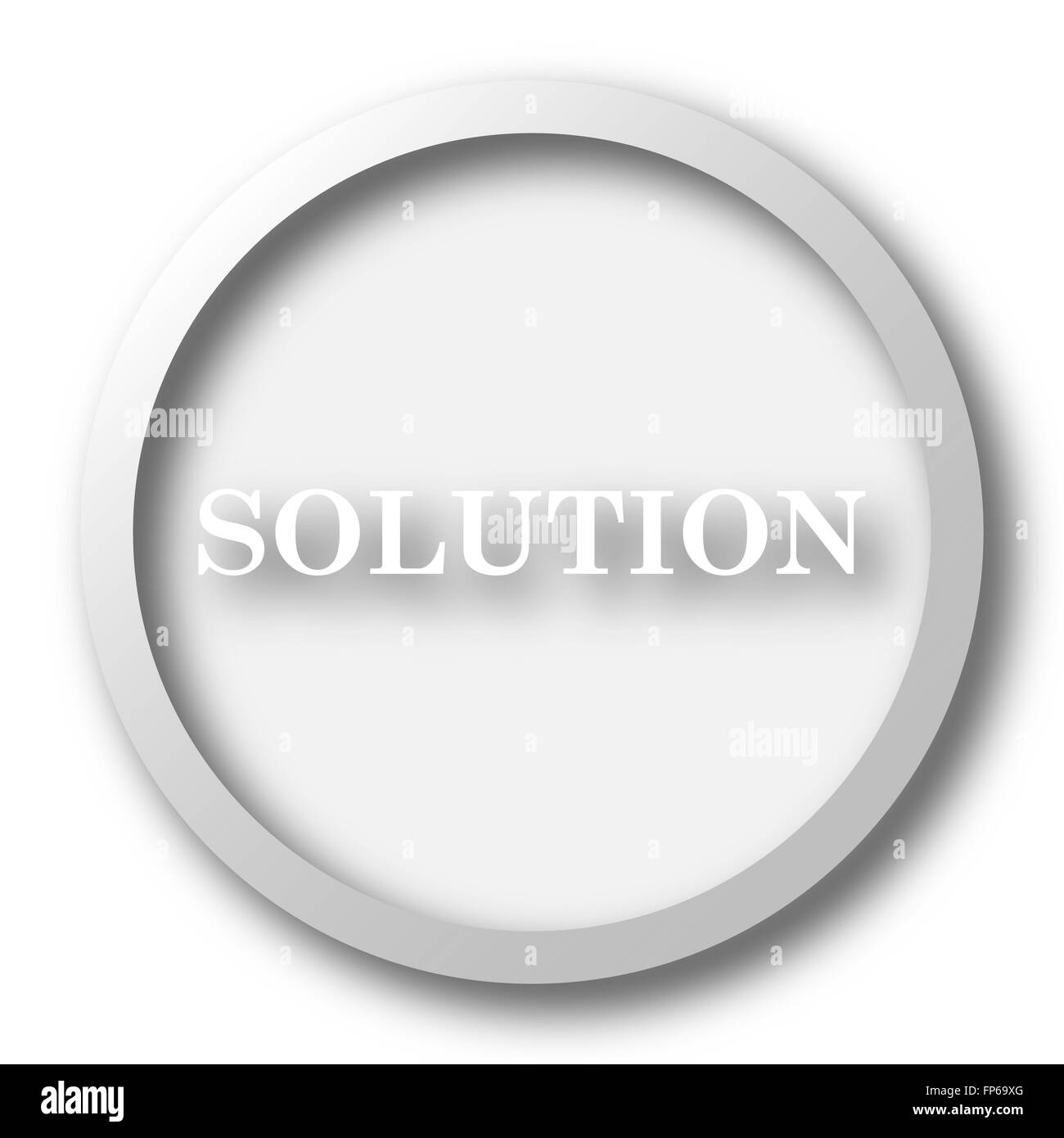 Solution icon. Internet button on white background Stock Photo - Alamy