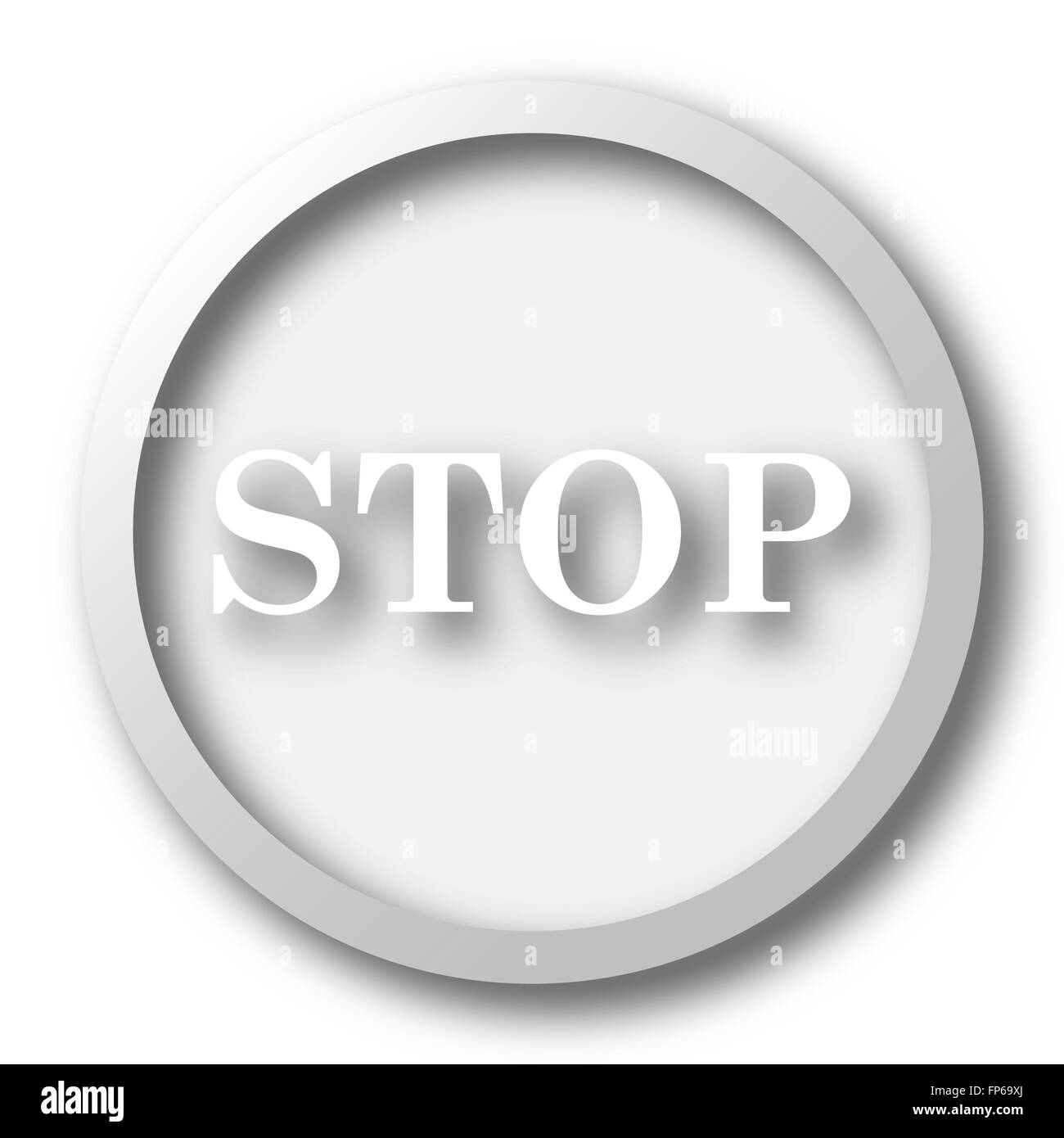 Stop icon. Internet button on white background Stock Photo - Alamy