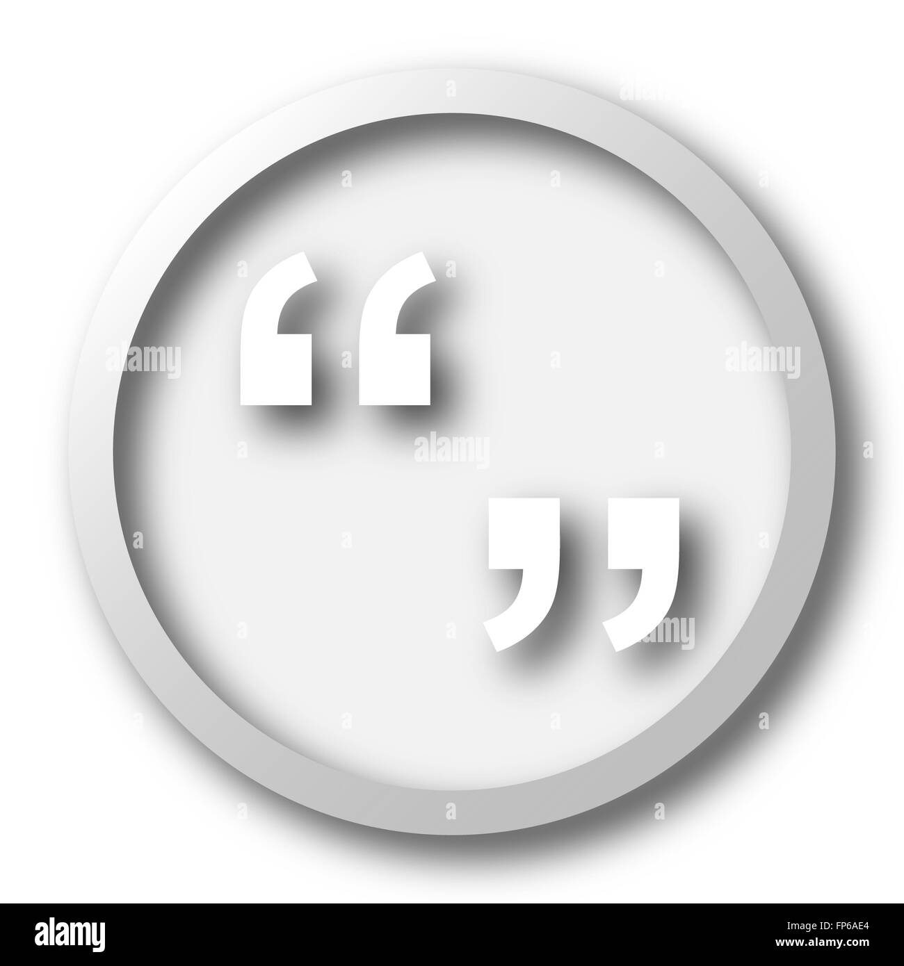 Quotation marks icon. button on white background Stock Photo Alamy