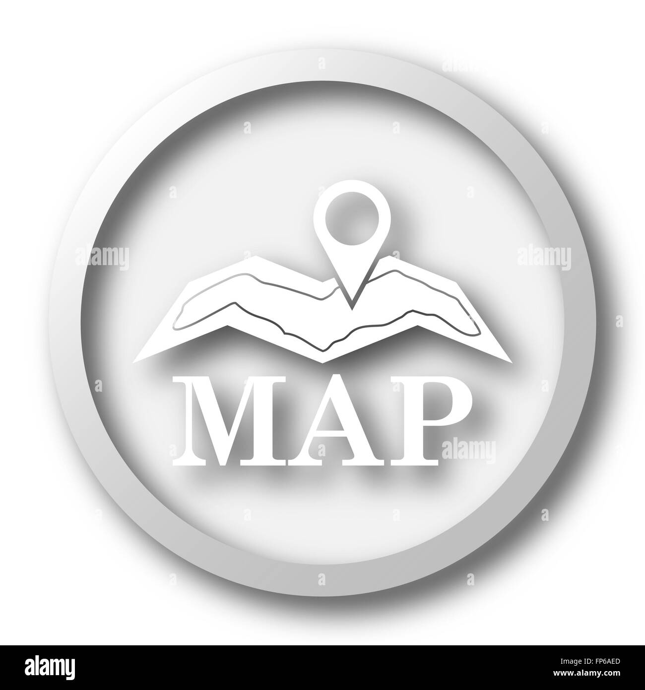 Map icon. Internet button on white background Stock Photo - Alamy