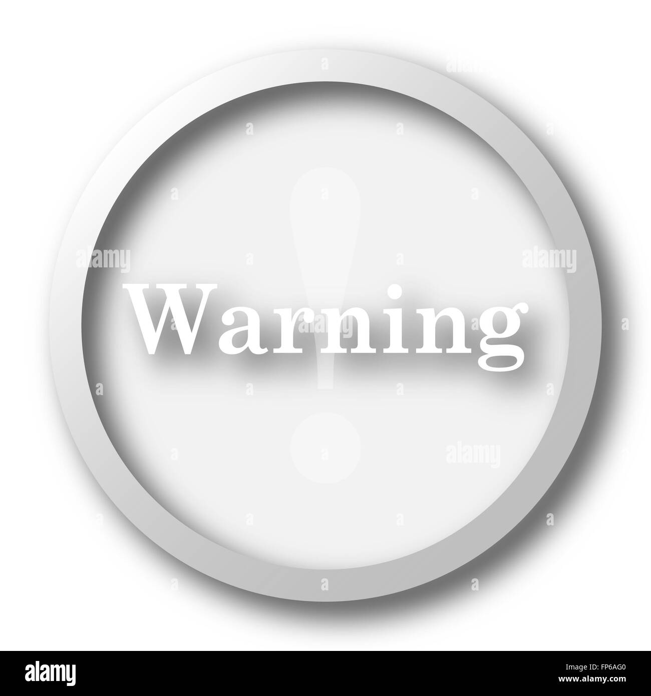 Warning icon. Internet button on white background Stock Photo - Alamy
