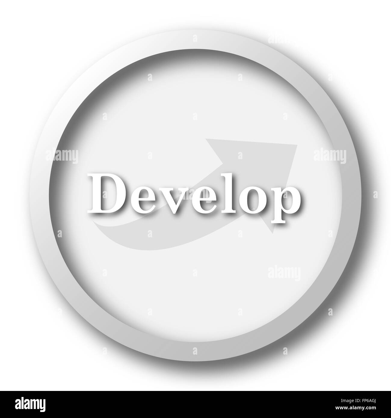 Develop icon. Internet button on white background Stock Photo - Alamy