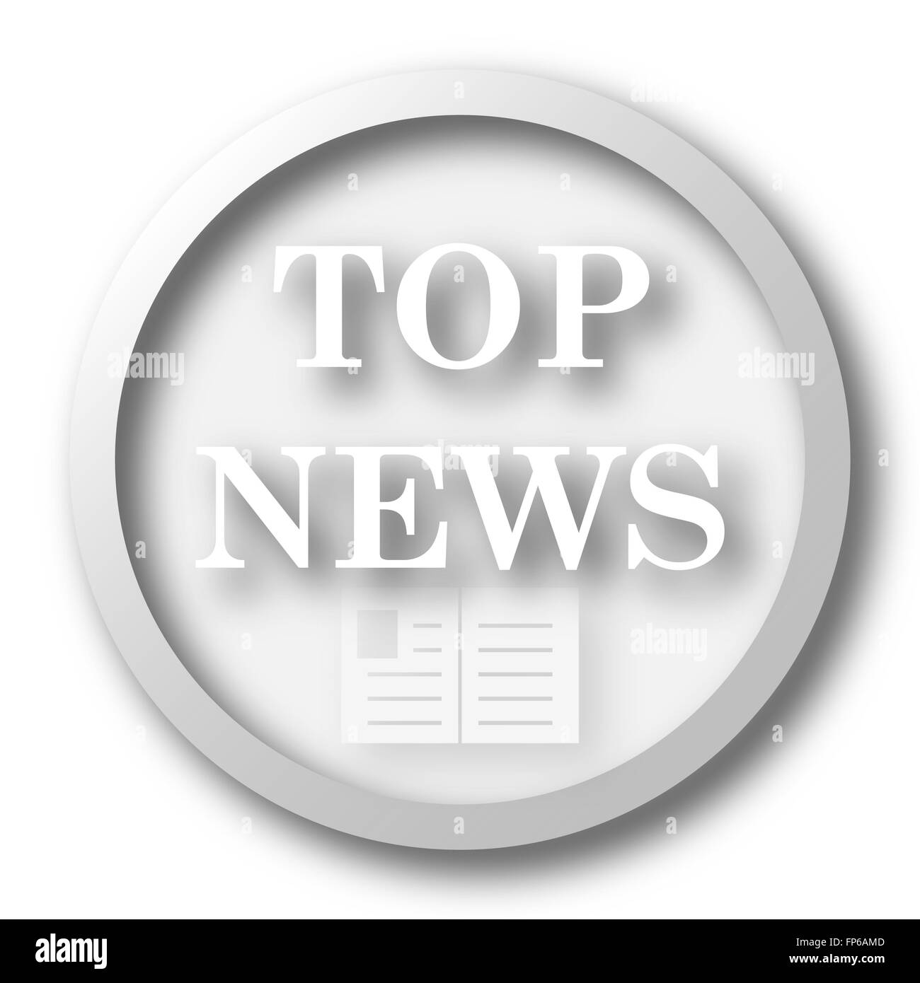 Top news icon. Internet button on white background Stock Photo - Alamy