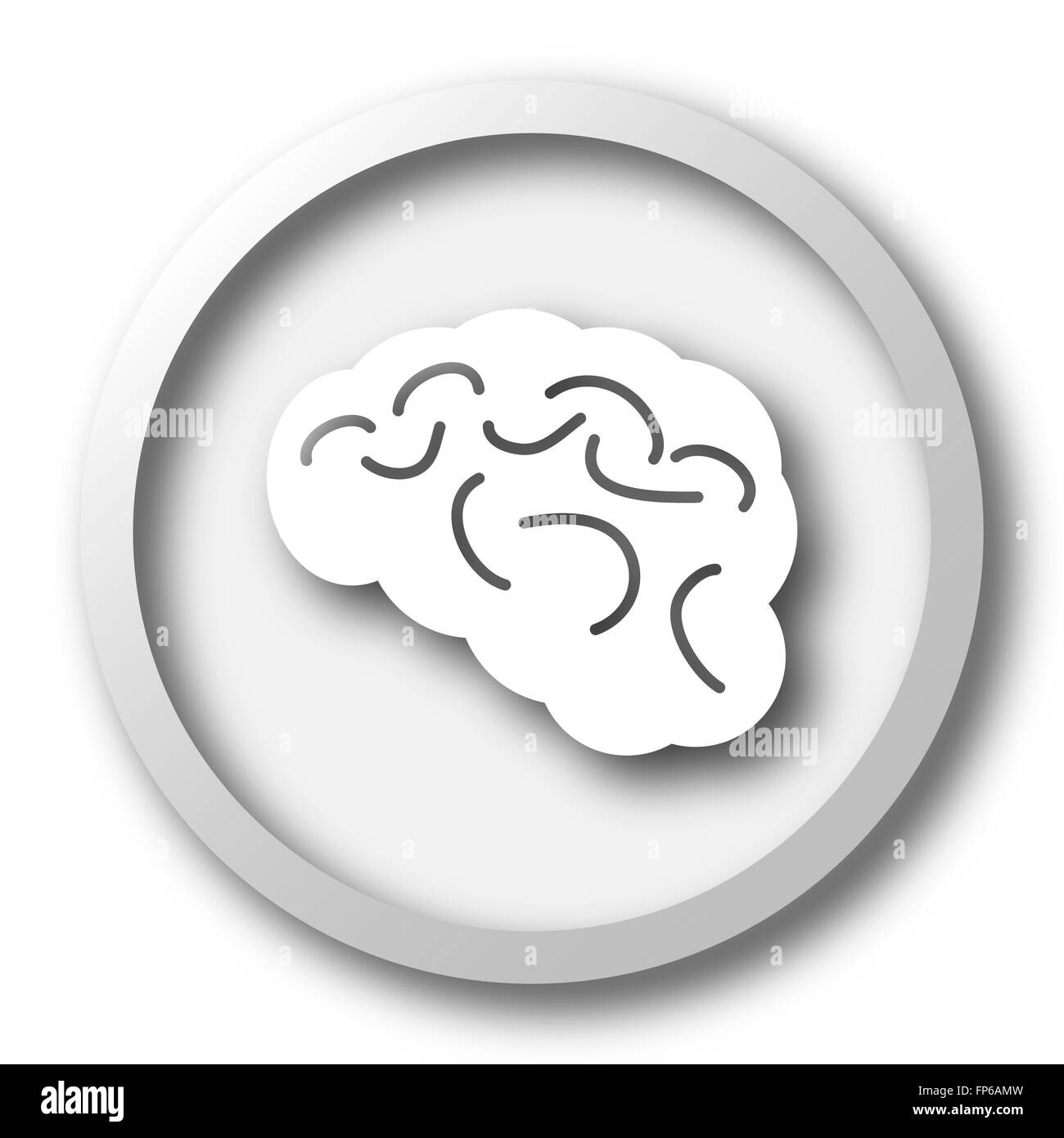 Brain icon. Internet button on white background Stock Photo - Alamy