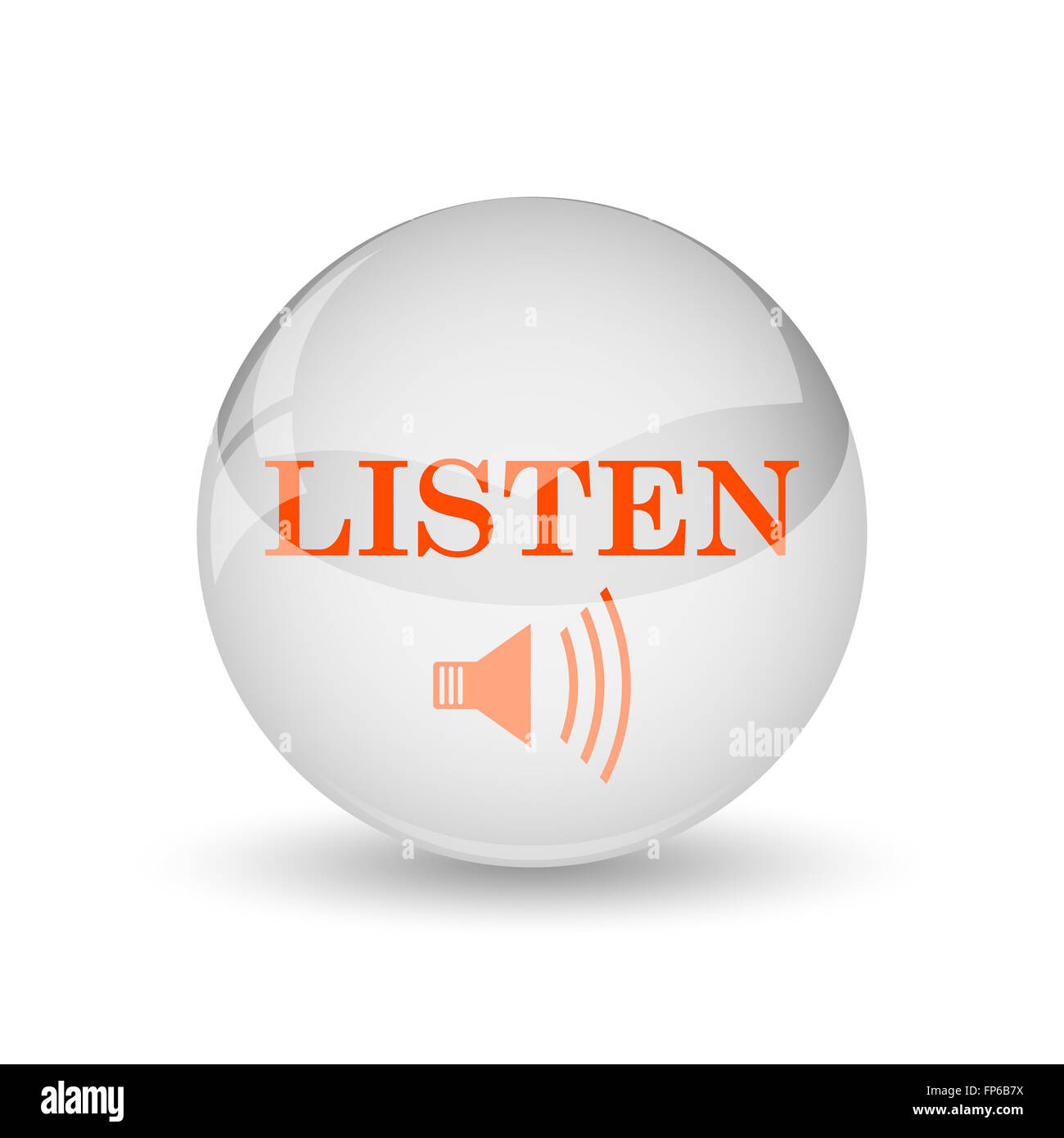 Listen icon. Internet button on white background Stock Photo - Alamy