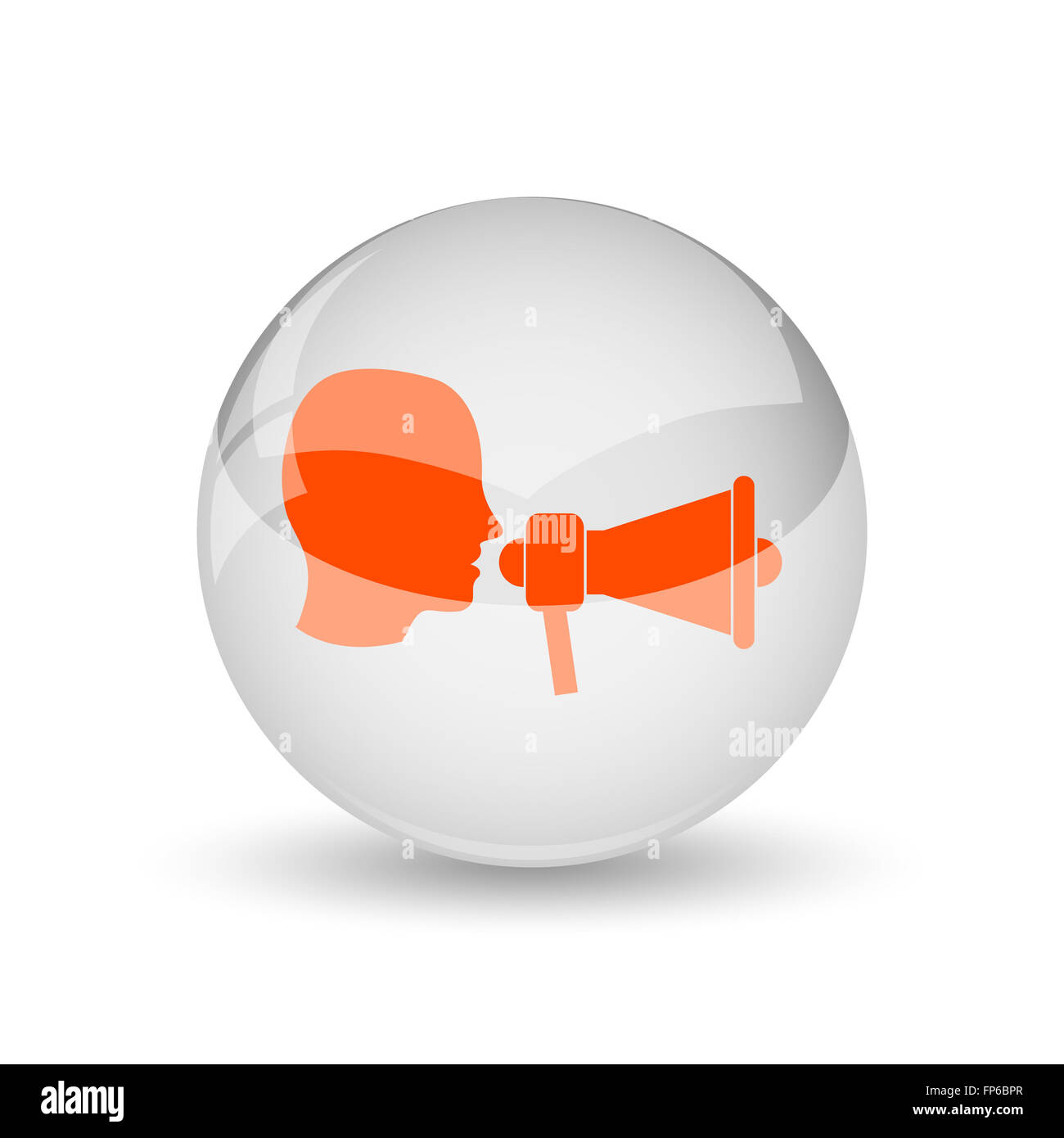Megaphone icon. Internet button on white background Stock Photo - Alamy