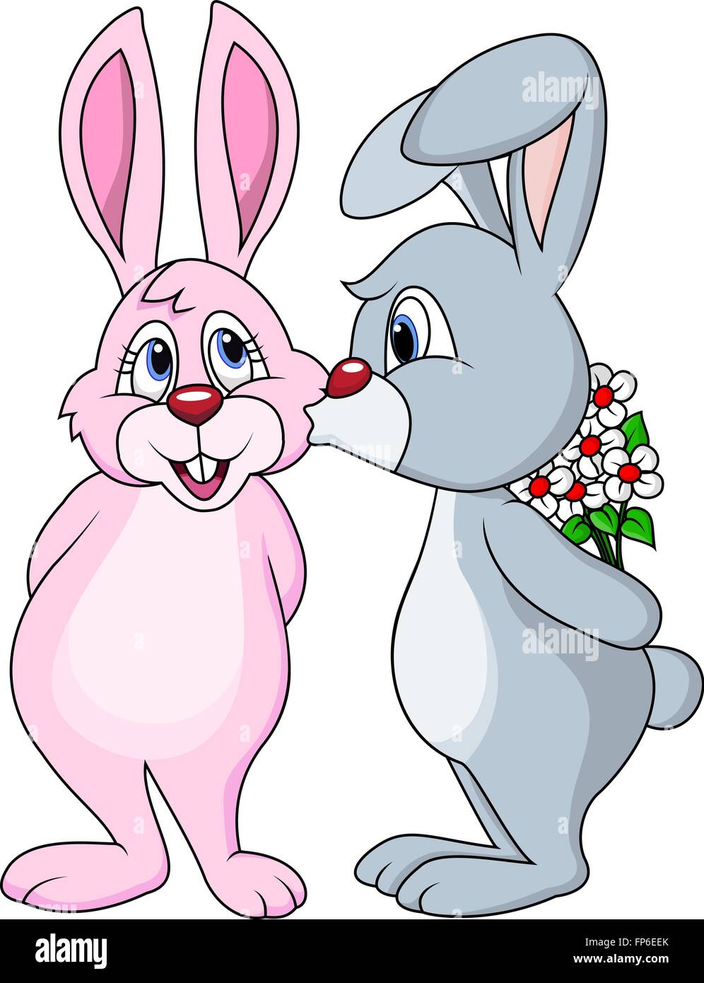 Rabbit cartoon kissing Stock Vector Image & Art - Alamy