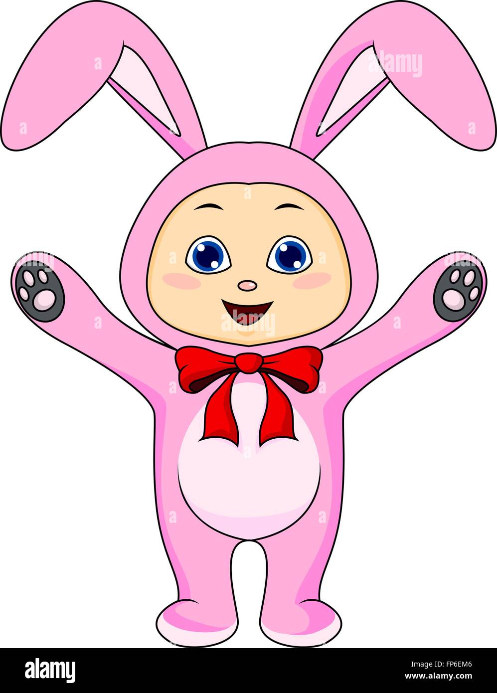 cute baby in rabbit costume Stock Vector Image & Art - Alamy