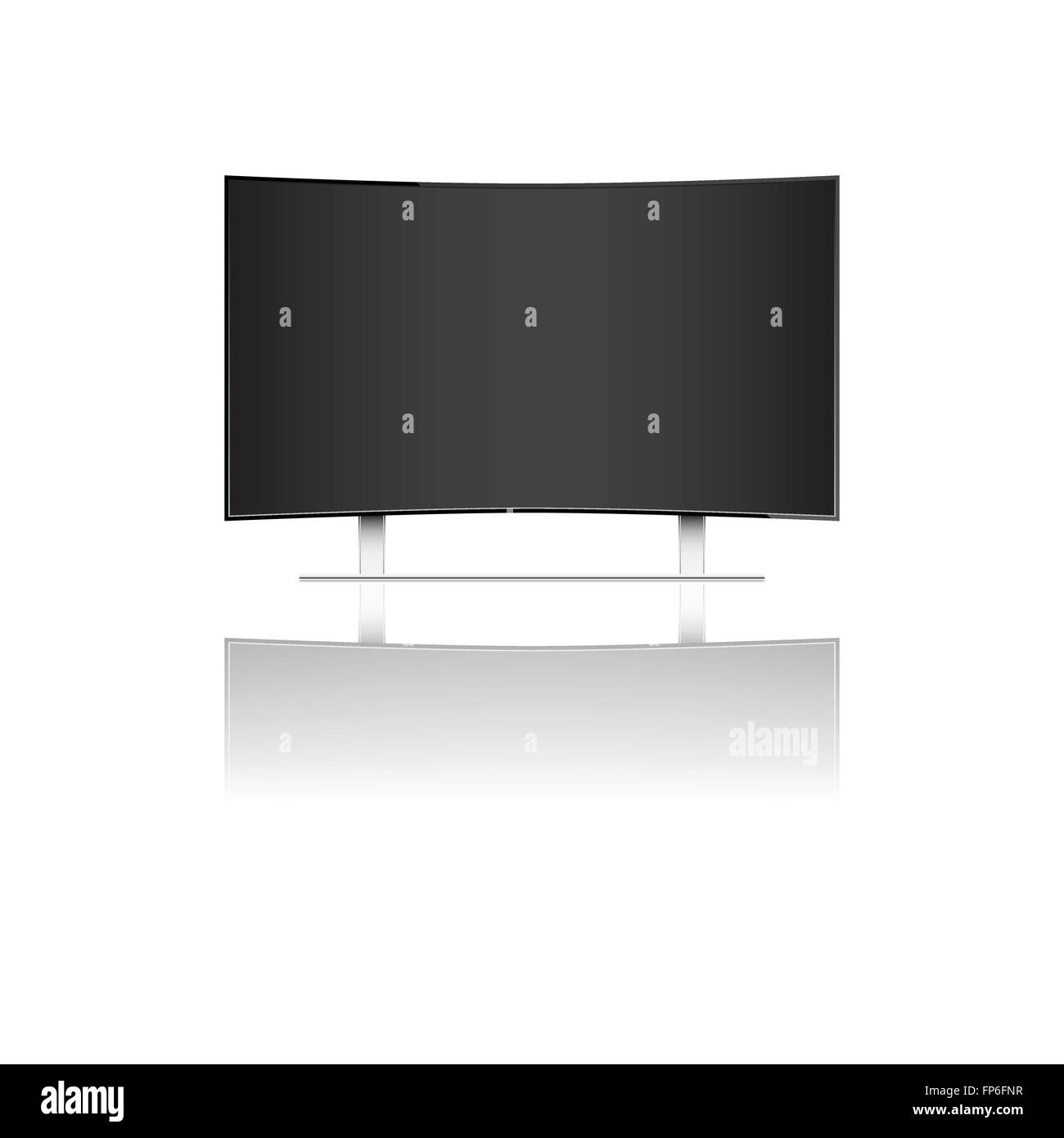 Modern curve television isolated on white background vector illustration Stock Vector