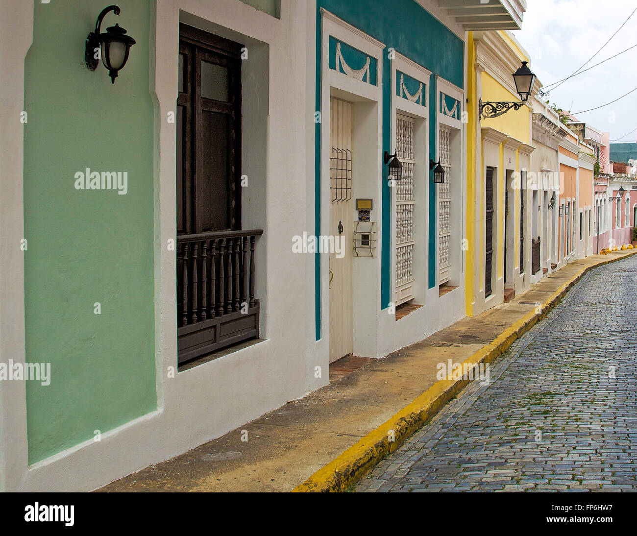 Colorful home fronts in Old San Juan, Puerto Rico Stock Photo - Alamy