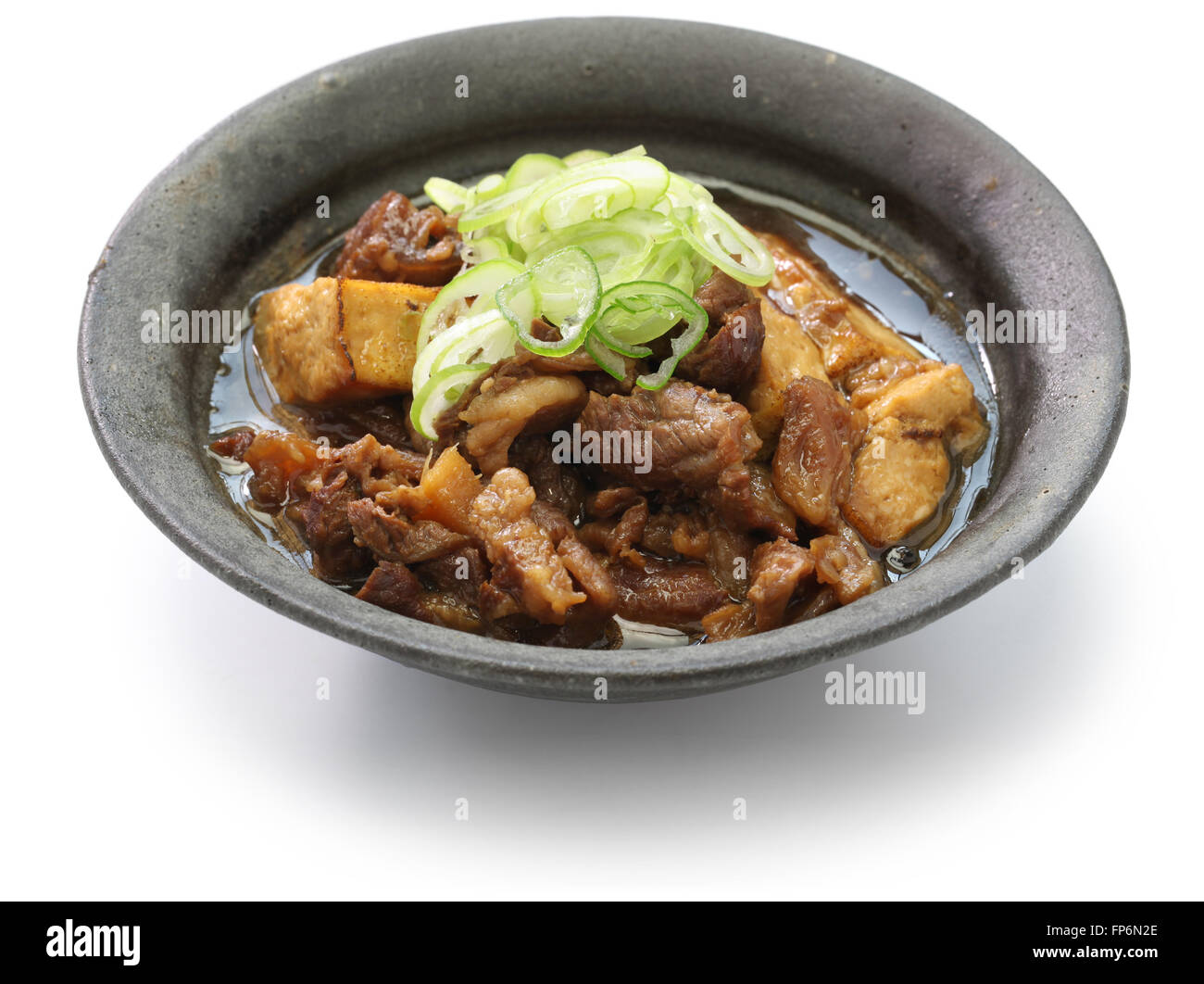 simmered beef and tofu, japanese food Stock Photo