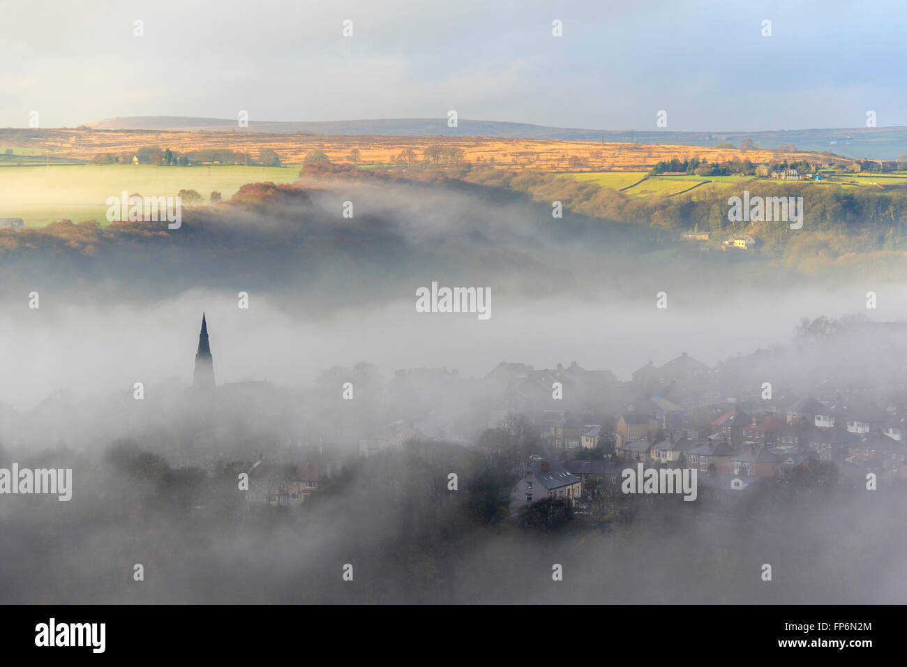 Foggy day in Halifax West Yorkshire UK Stock Photo