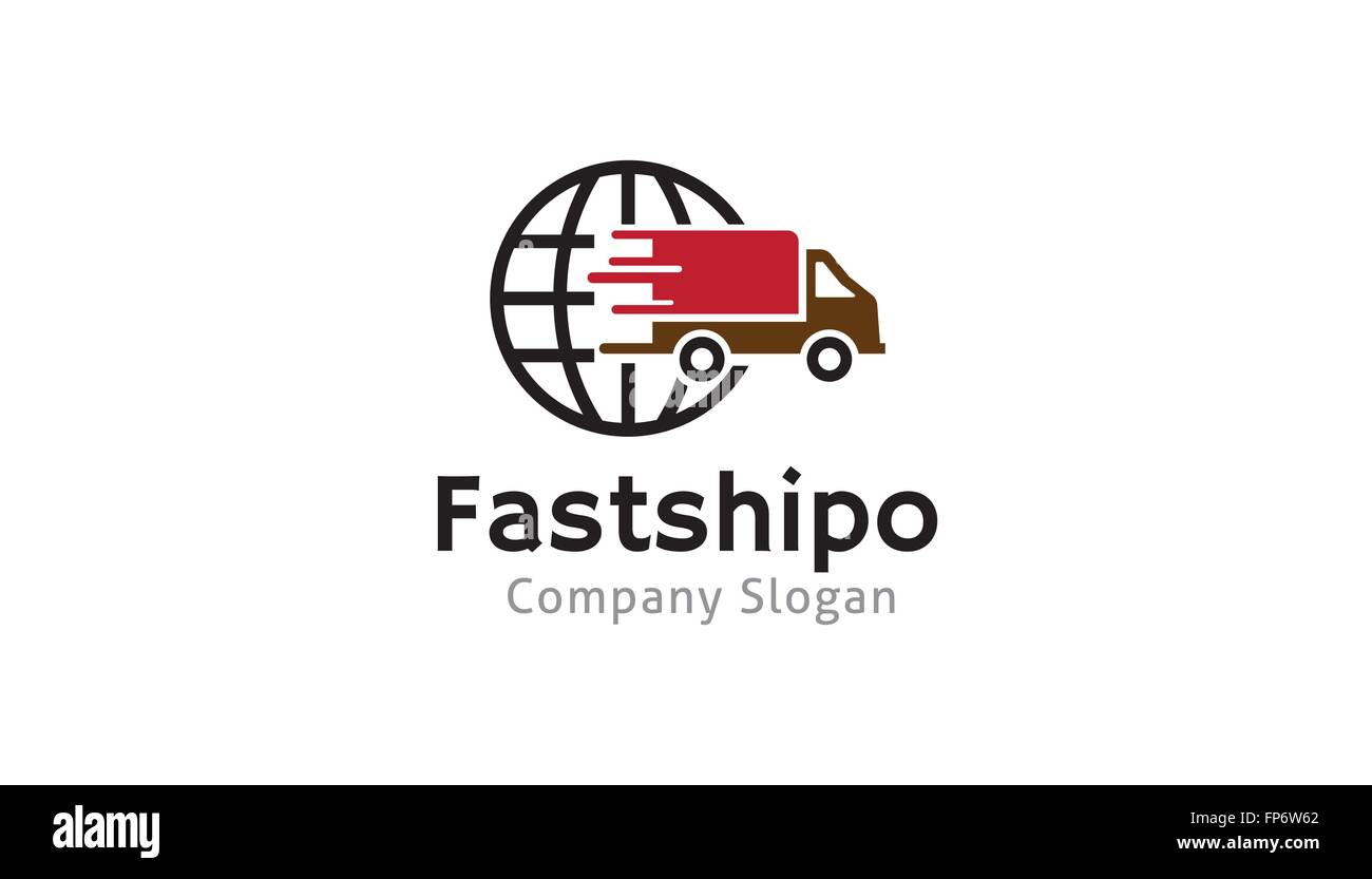 Fast Shipping Truck Design Illustration Stock Vector
