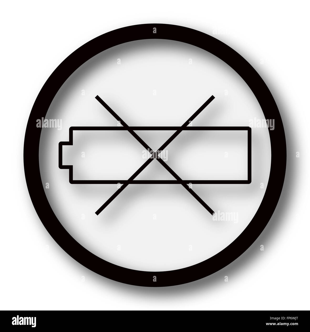 Empty battery icon. Internet button on white background Stock Photo - Alamy