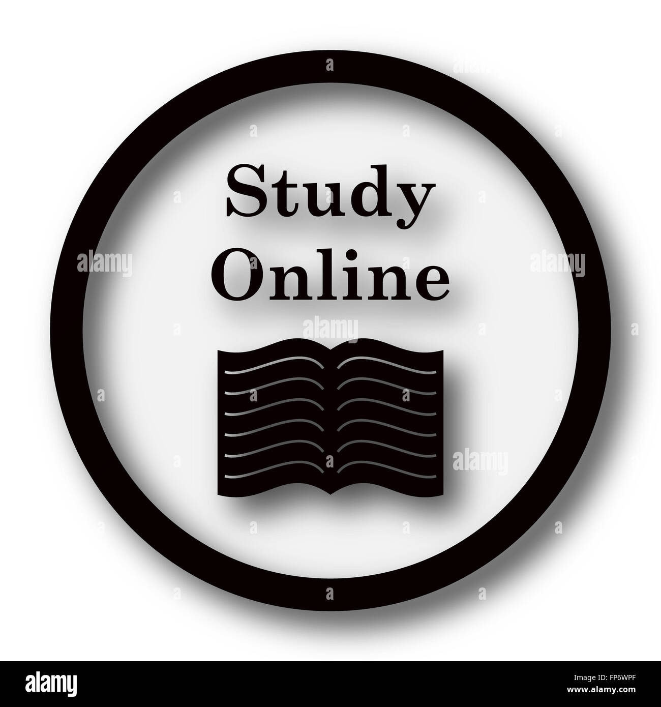 Study online icon. Internet button on white background Stock Photo - Alamy