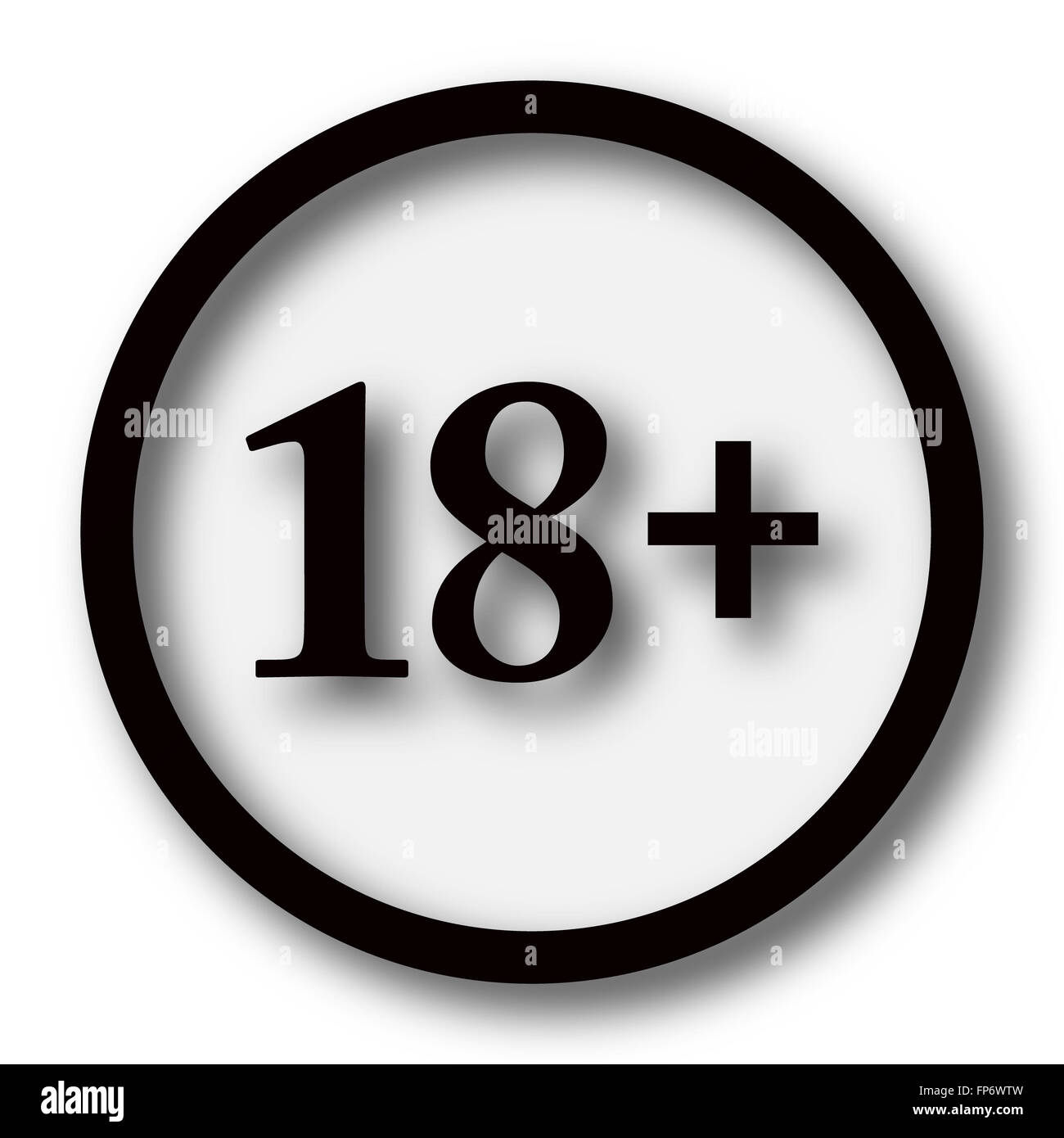 18 plus icon. Internet button on white background Stock Photo - Alamy