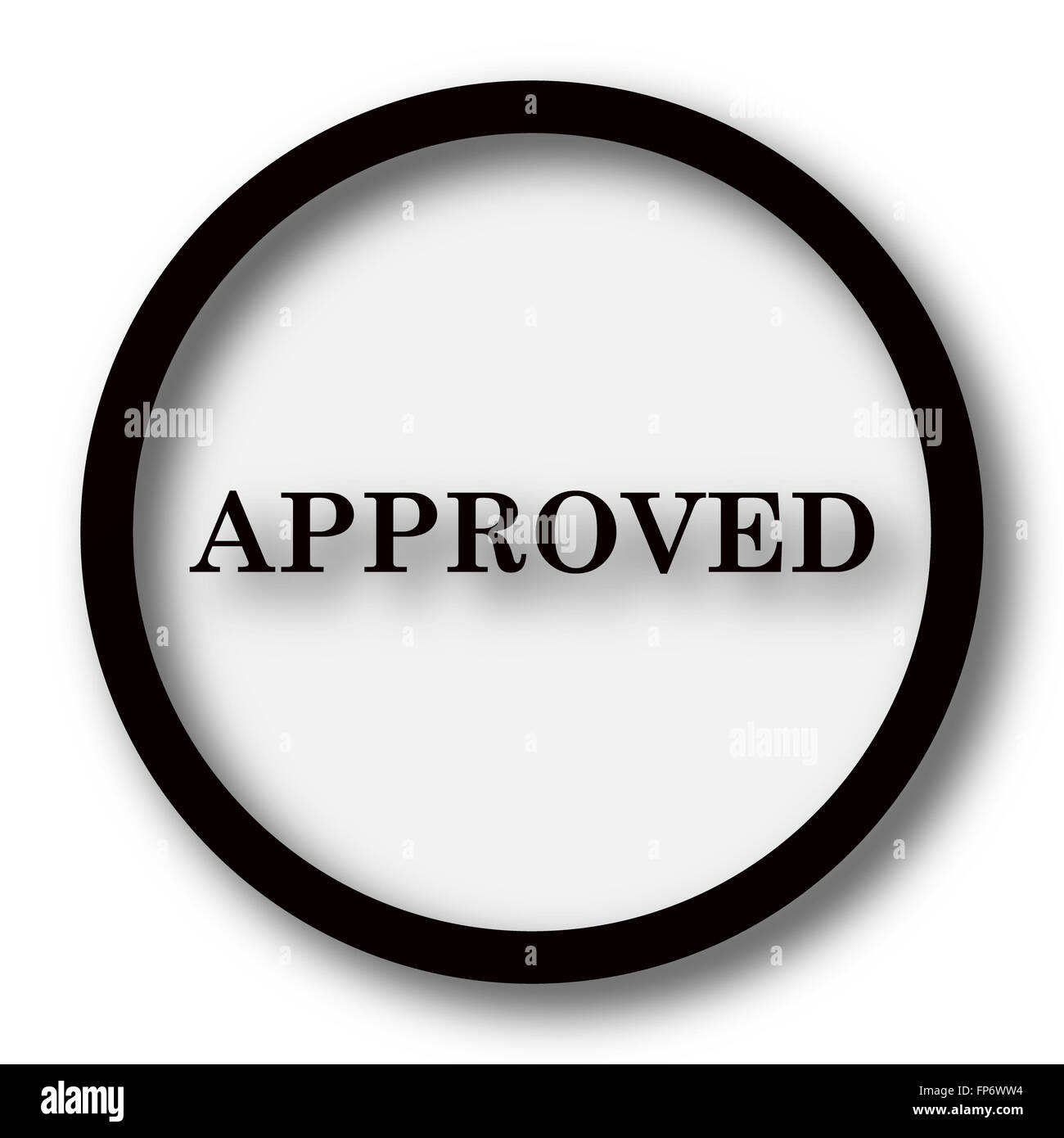 Approved icon. Internet button on white background Stock Photo - Alamy