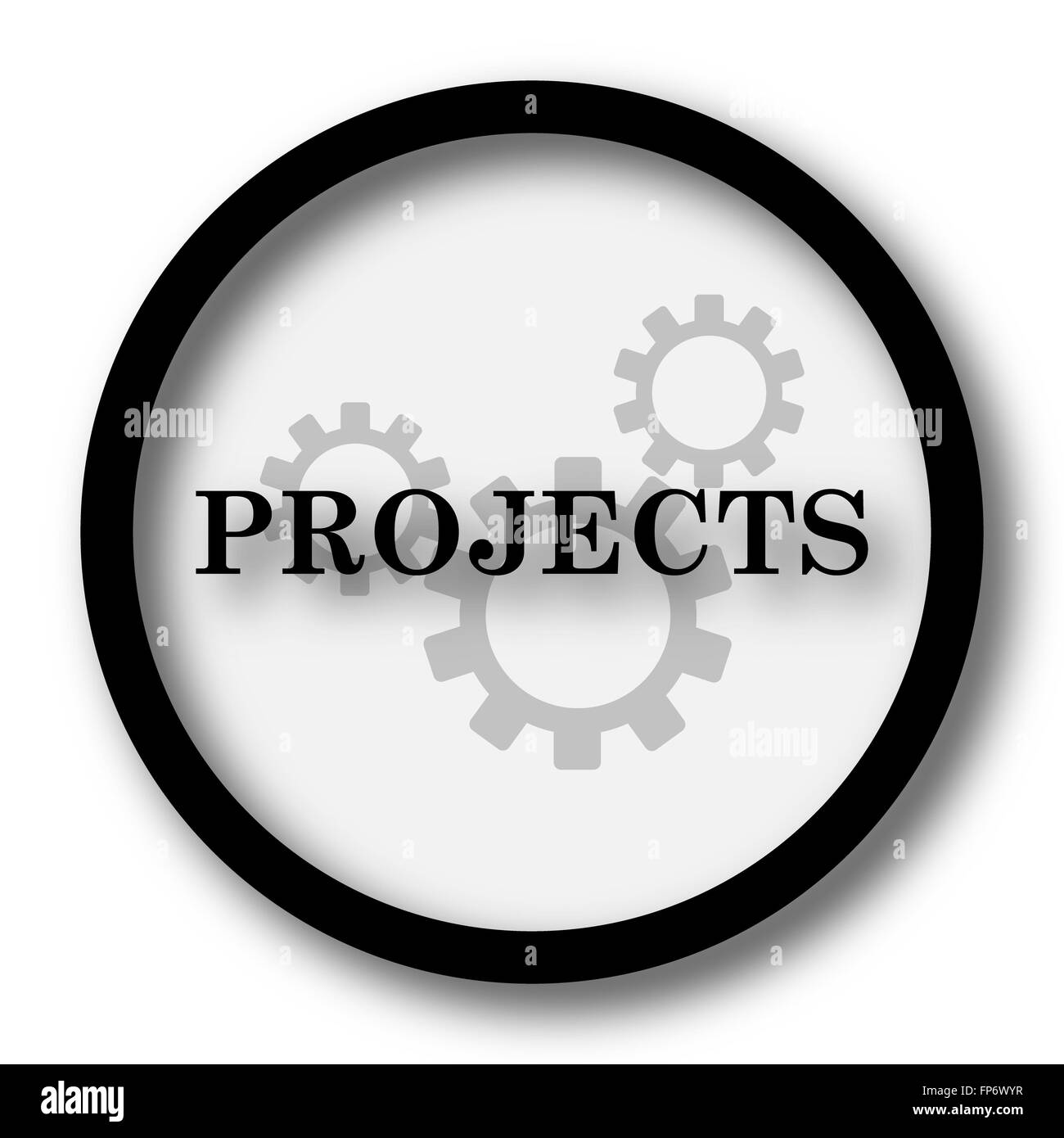 Projects icon. Internet button on white background Stock Photo - Alamy