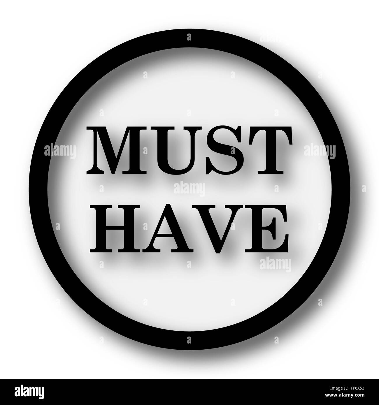Must have icon. Internet button on white background Stock Photo - Alamy