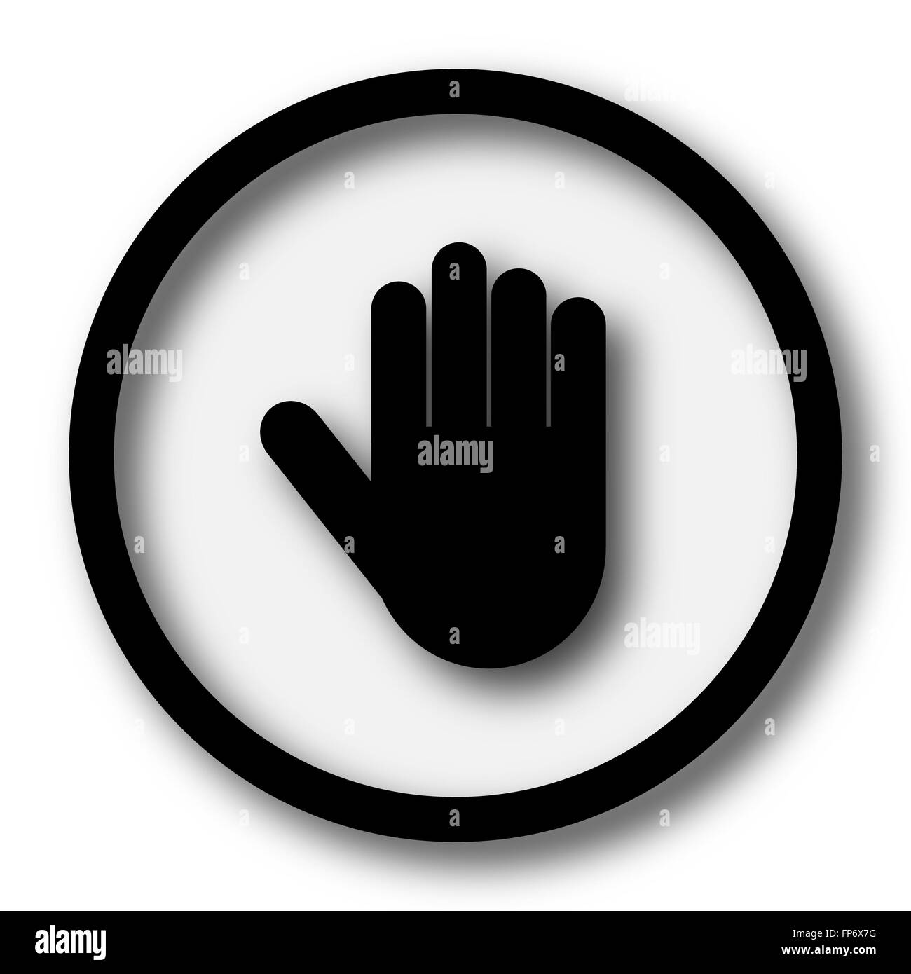 Stop icon. Internet button on white background Stock Photo - Alamy
