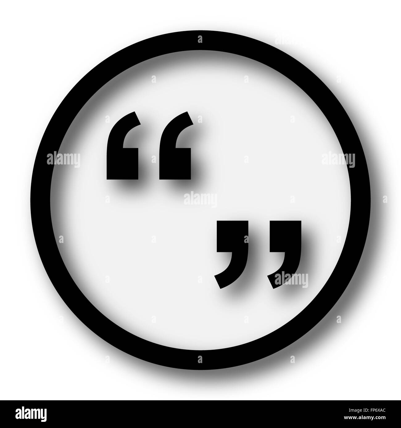 Quotation marks icon. button on white background Stock Photo Alamy