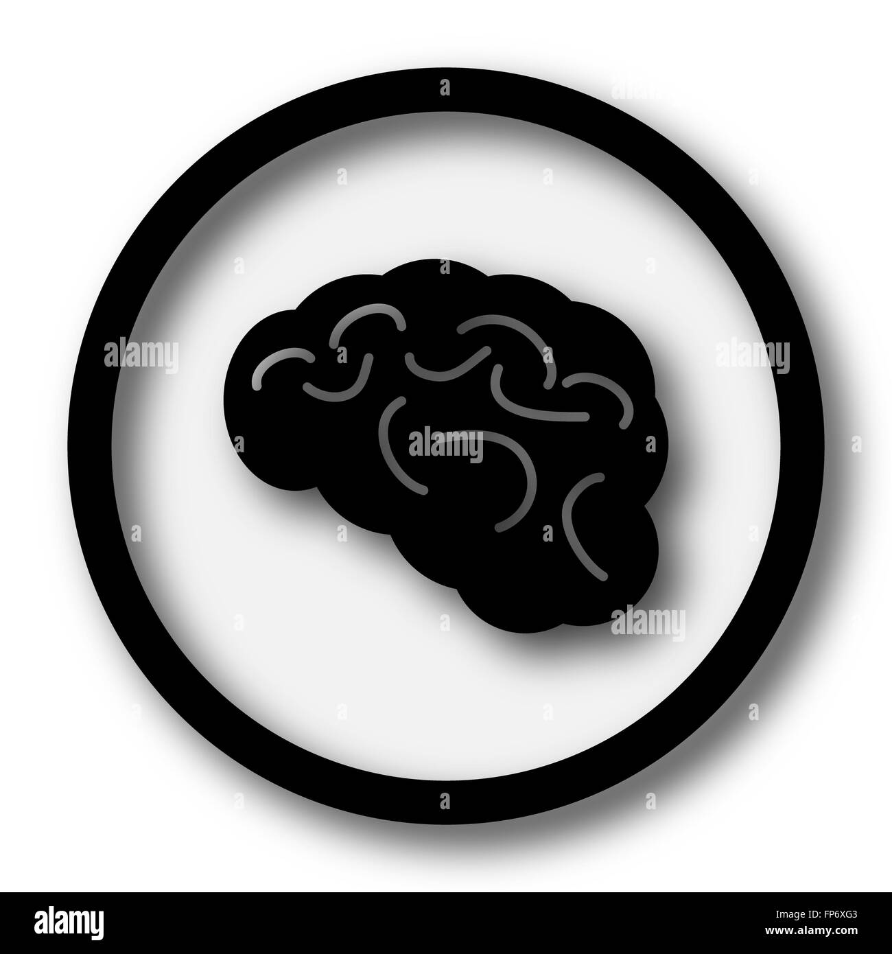 Brain icon. Internet button on white background Stock Photo - Alamy