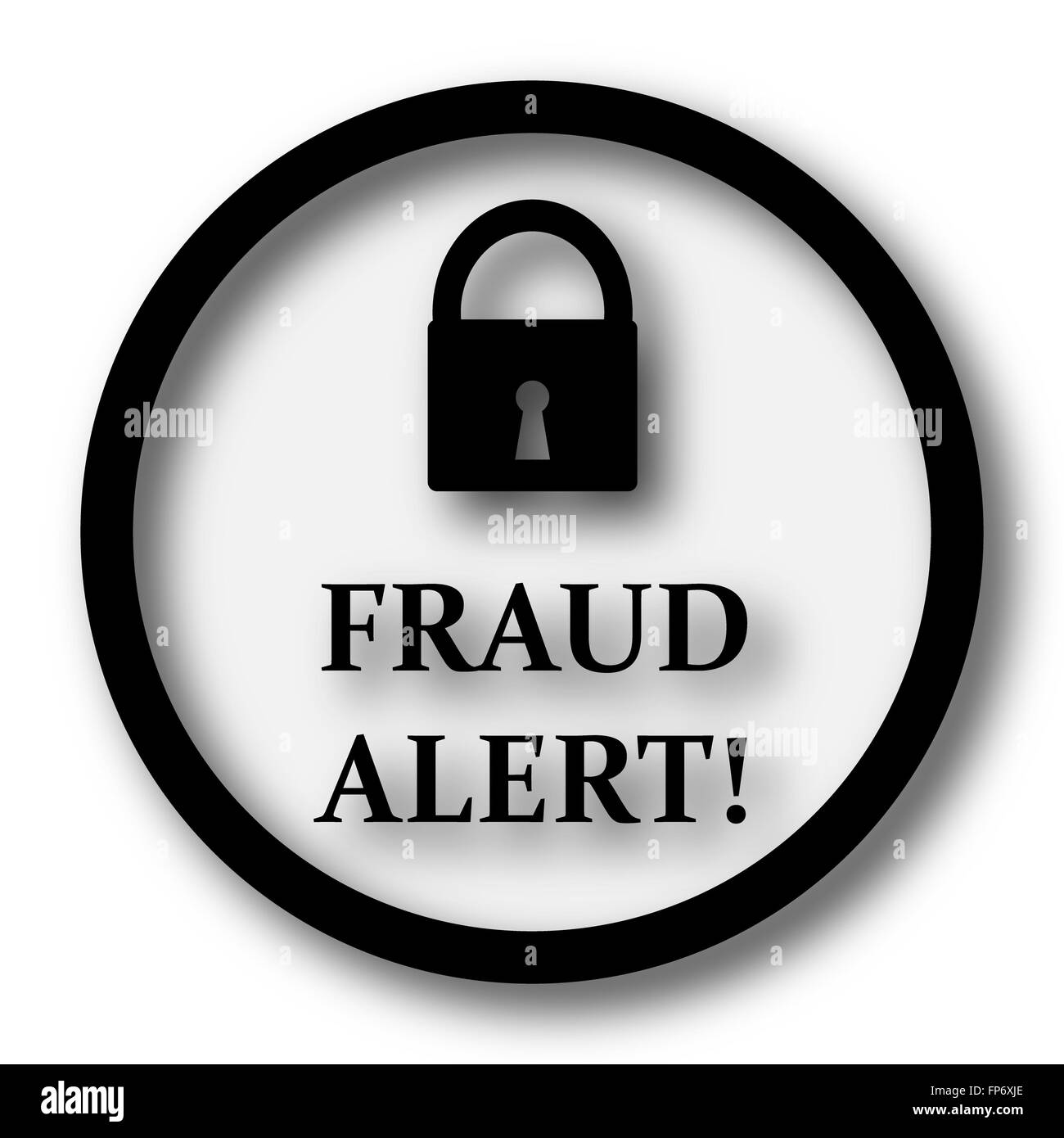 Fraud alert icon. Internet button on white background Stock Photo - Alamy