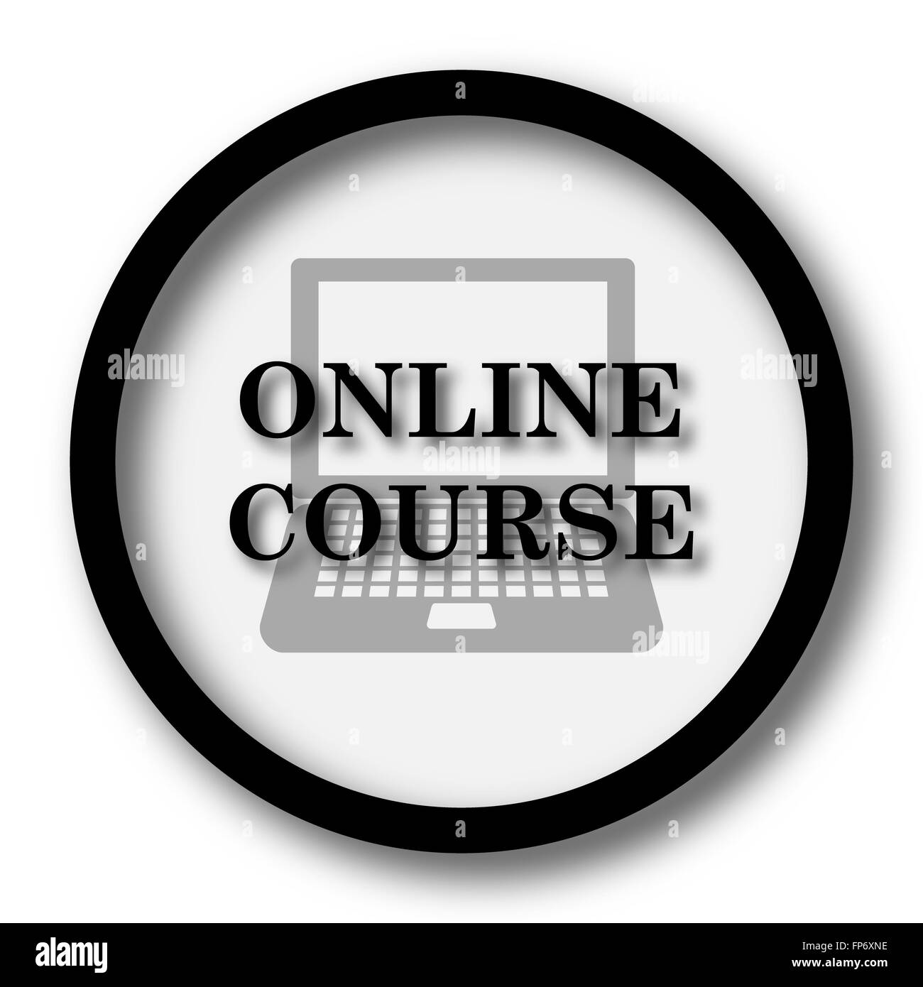 Online course icon. Internet button on white background Stock Photo - Alamy