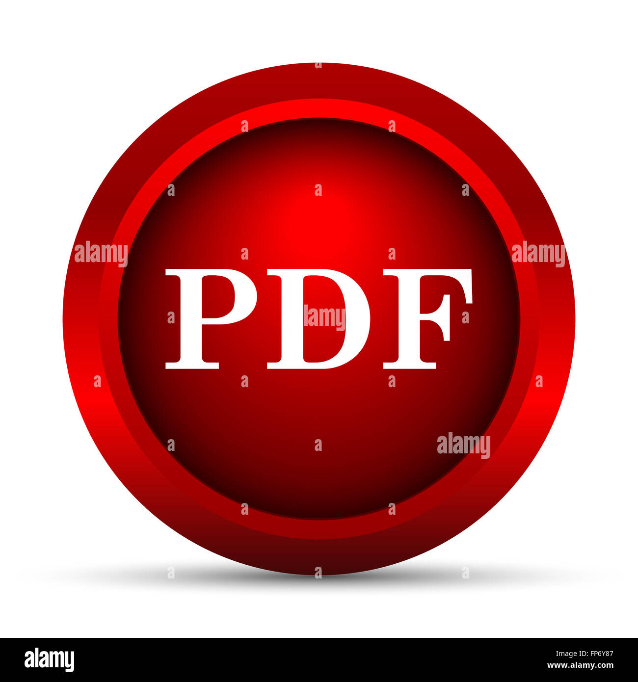 PDF icon. Internet button on white background Stock Photo - Alamy