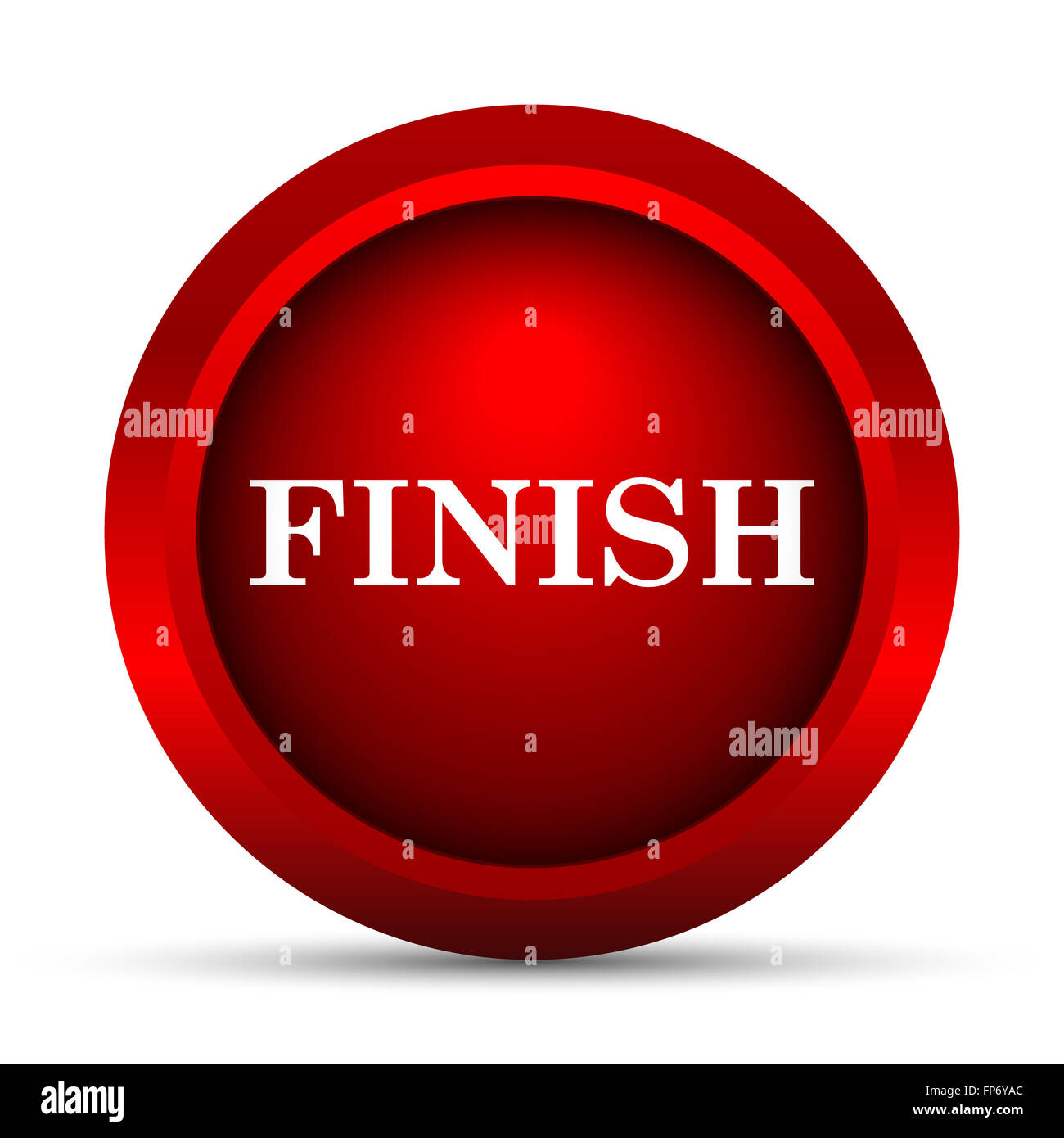 Finish icon. Internet button on white background Stock Photo - Alamy
