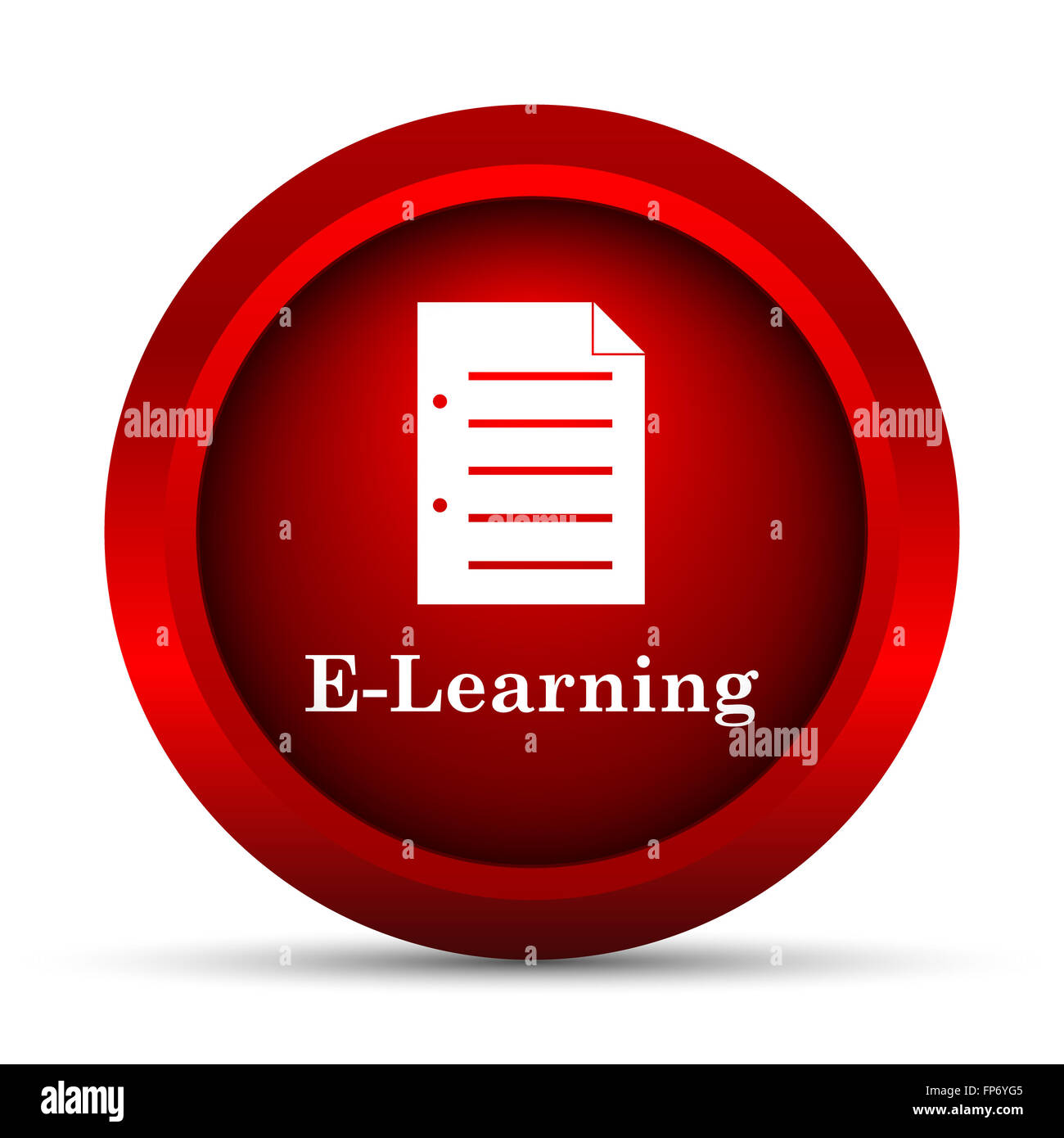 E-learning icon. Internet button on white background Stock Photo - Alamy