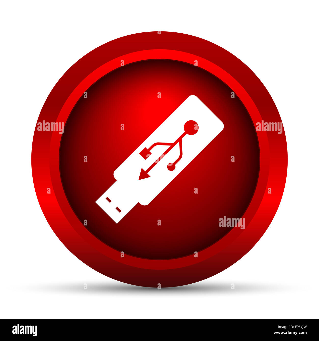 Usb flash drive icon. Internet button on white background Stock Photo ...