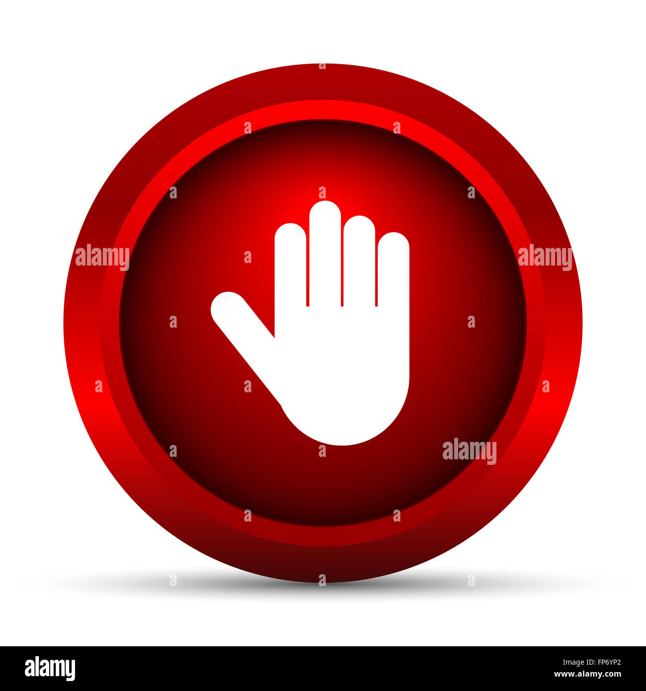 Stop icon. Internet button on white background Stock Photo - Alamy