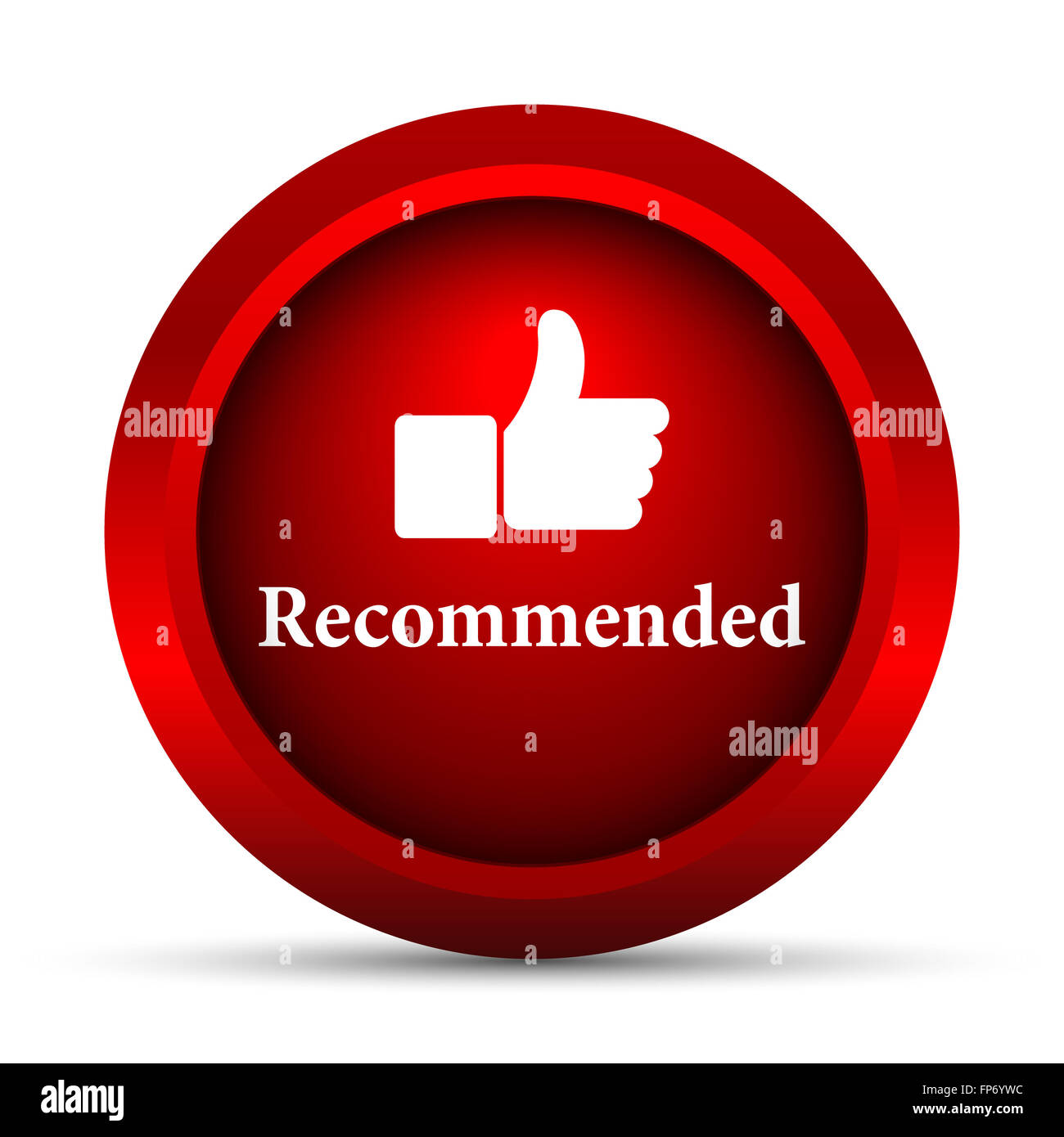 Recommended icon. Internet button on white background Stock Photo - Alamy
