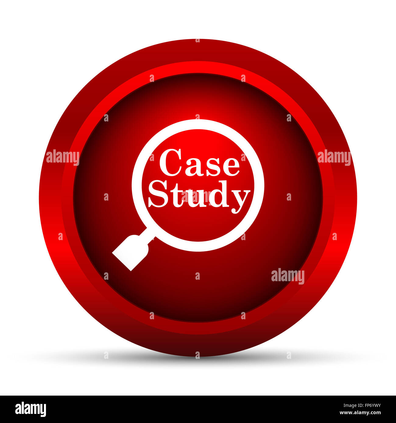 Case study icon. Internet button on white background Stock Photo - Alamy