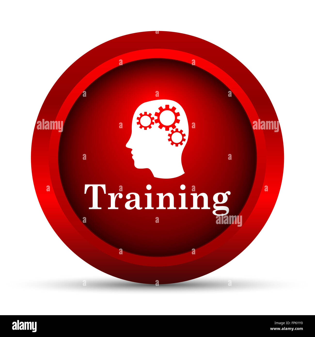 Training icon. Internet button on white background Stock Photo - Alamy