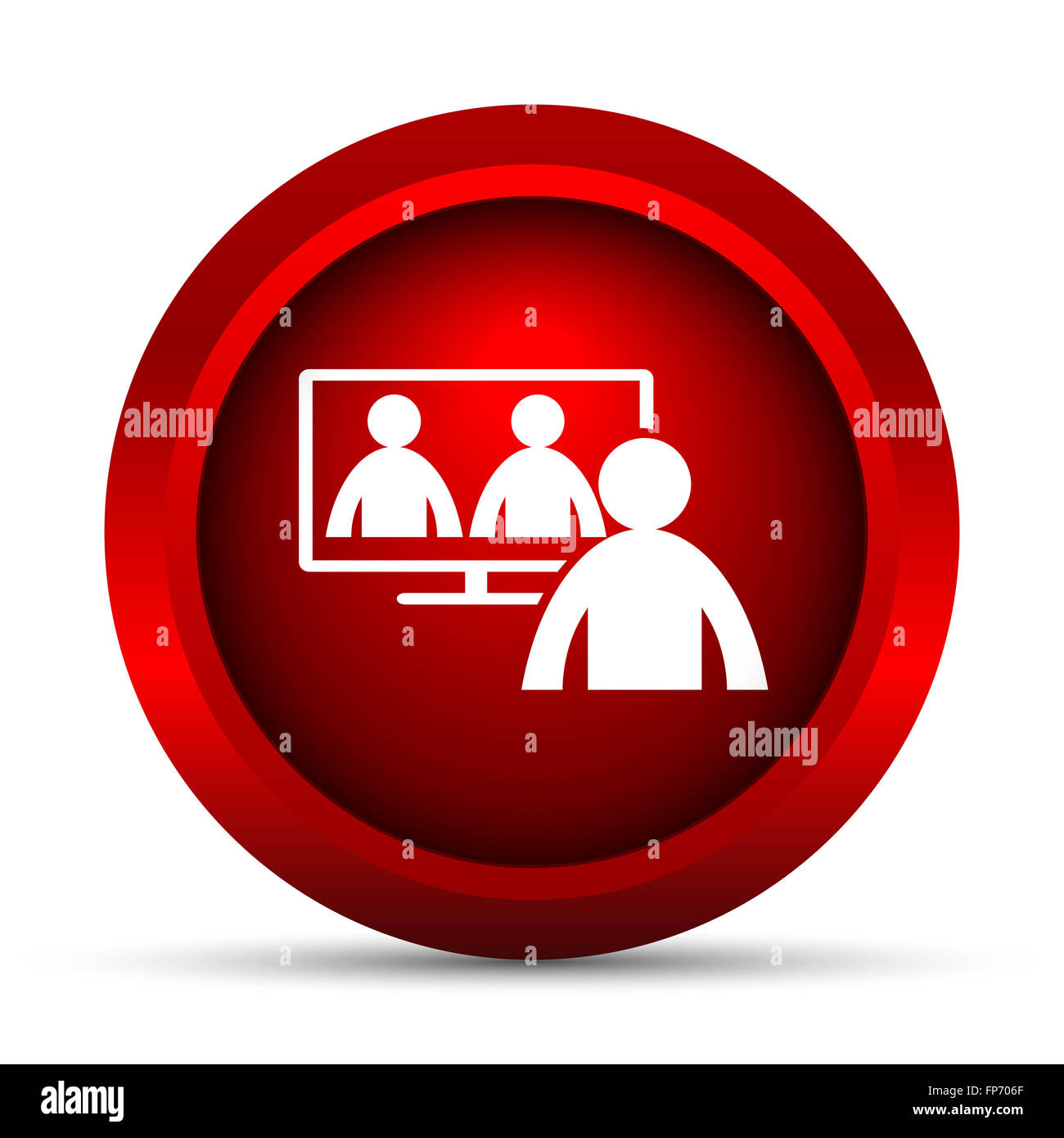 Video conference, online meeting icon. Internet button on white ...