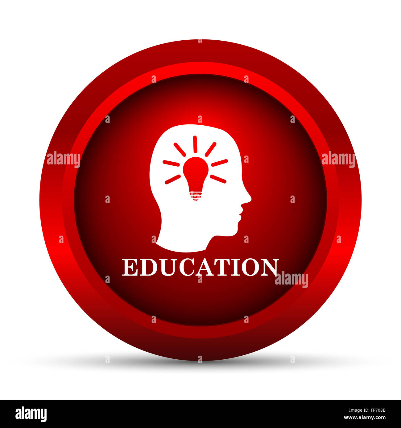 Education icon. Internet button on white background Stock Photo - Alamy