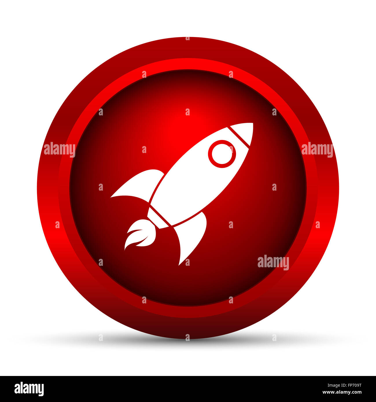 Rocket icon. Internet button on white background Stock Photo - Alamy