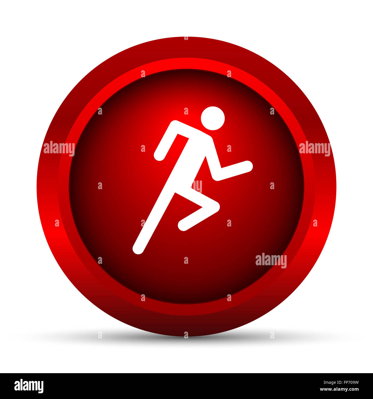 Running man icon. Internet button on white background Stock Photo - Alamy