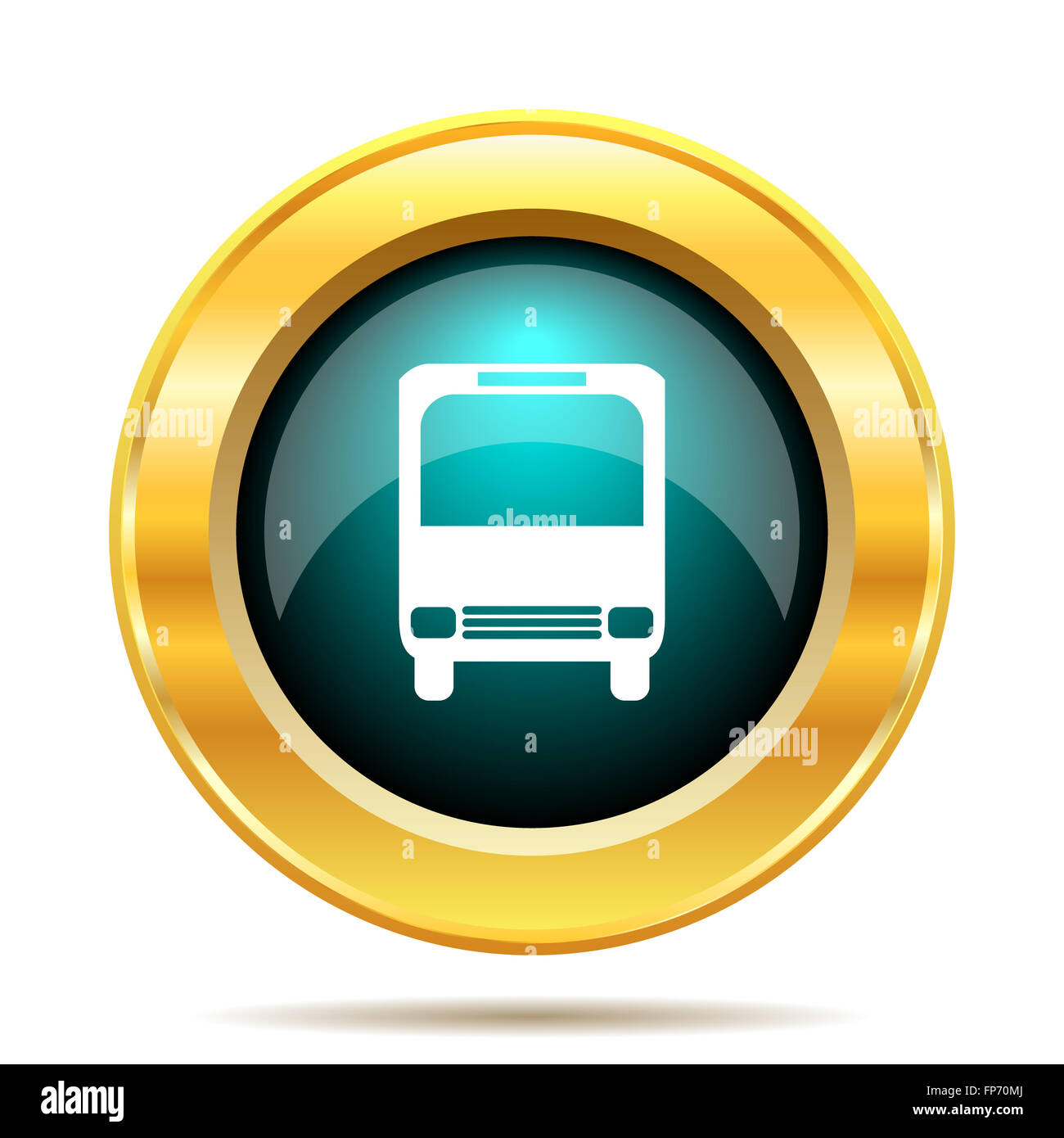 Bus icon. Internet button on white background Stock Photo - Alamy
